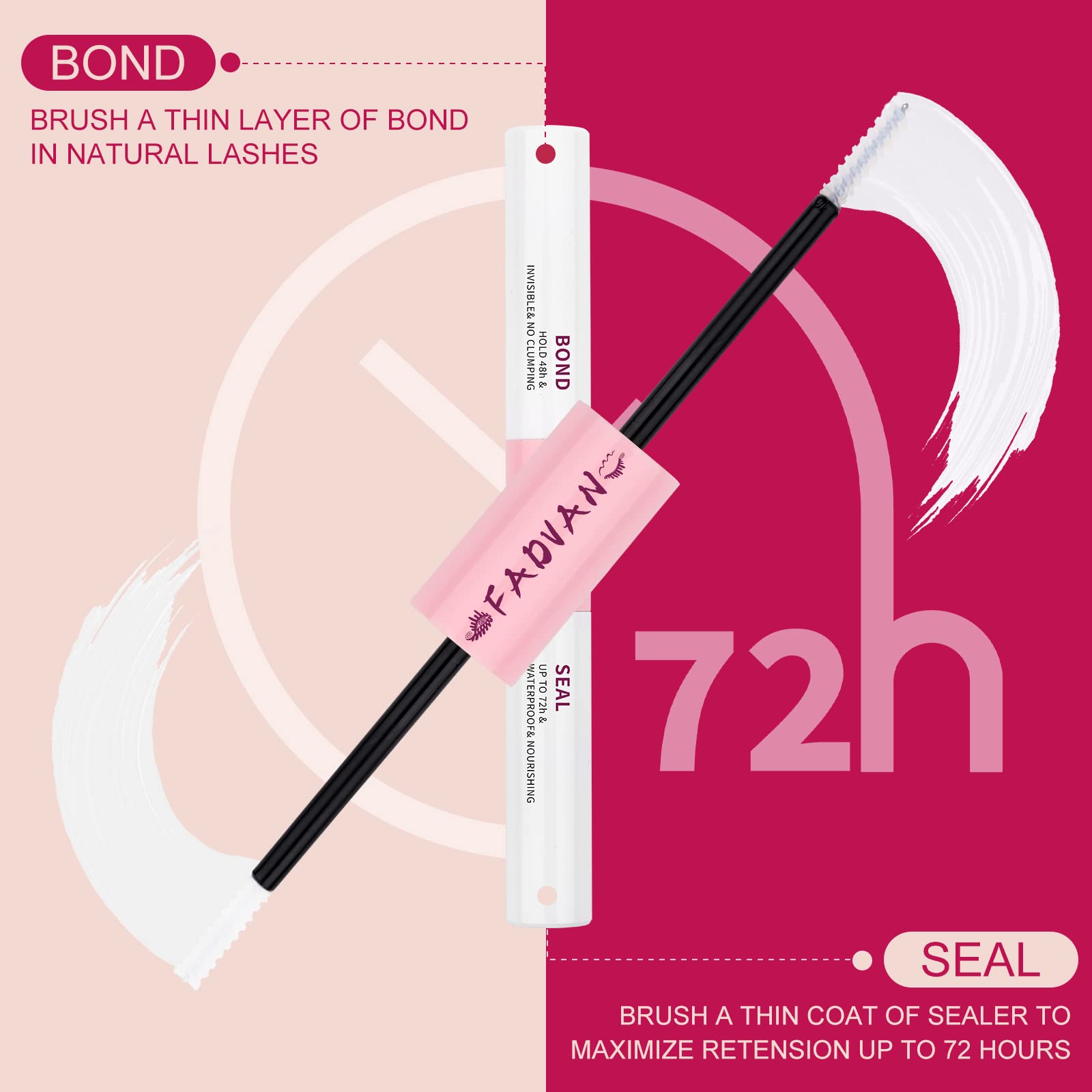 FADVAN Professional Lash Cluster Glue - Latex-Free Eyelash Extension Adhesive for Sensitive Eyes, Super Strong Hold Lasts 72 Hours, DIY False Lash Bond & Seal (Clear, 10ml) - Perfect for Salon Use, Home Lash Extensions & Special Occasions