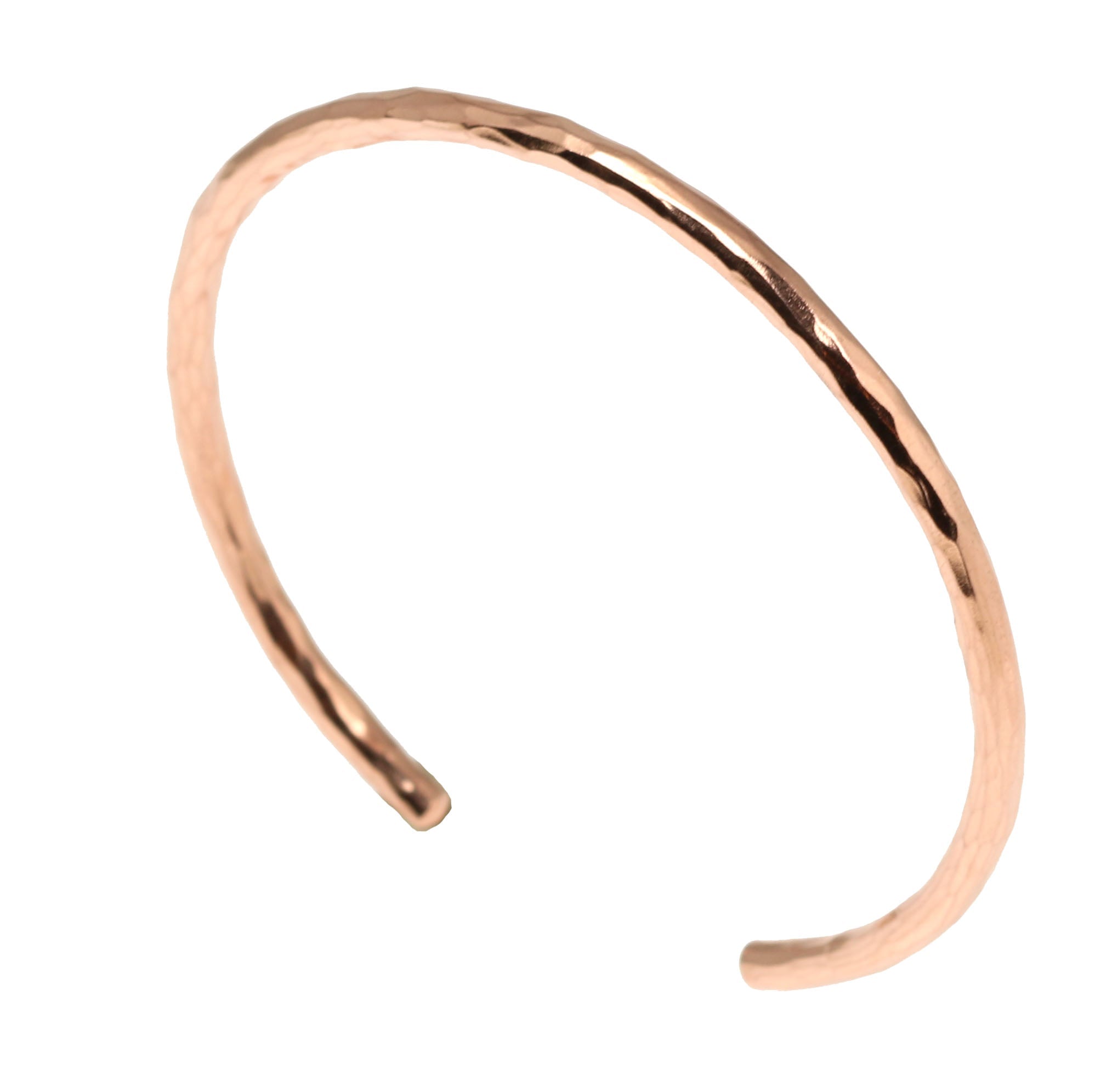 3mm Wide Hammered Copper Cuff Bracelet - Solid Copper Bangle for Women - Boho Jewelry for Everyday Wear & Special Occasions