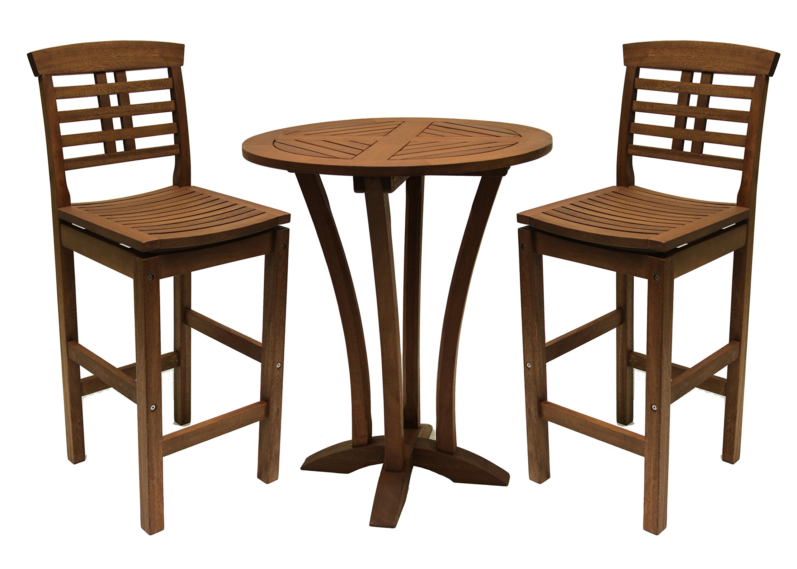 30-Inch Round Eucalyptus Bar Table for Outdoor Dining & Entertaining – Perfect for Patio, Deck, and Garden Gatherings