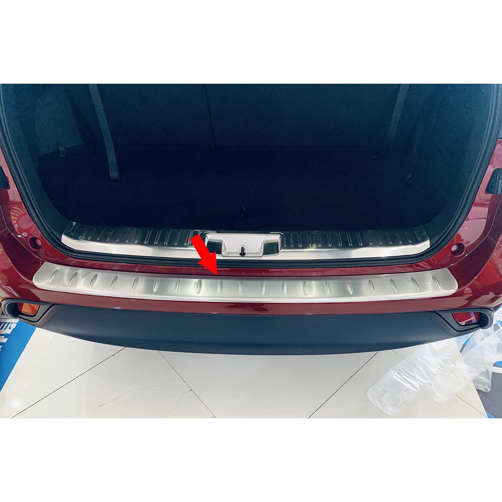 Beautost Silver Rear Bumper Sill Plate Guard Cover Trim for Toyota Highlander 2020-2025 - Durable Exterior Protection & Stylish Upgrade for SUVs (Perfect for Off-Roading, Car Washes & Everyday Use)