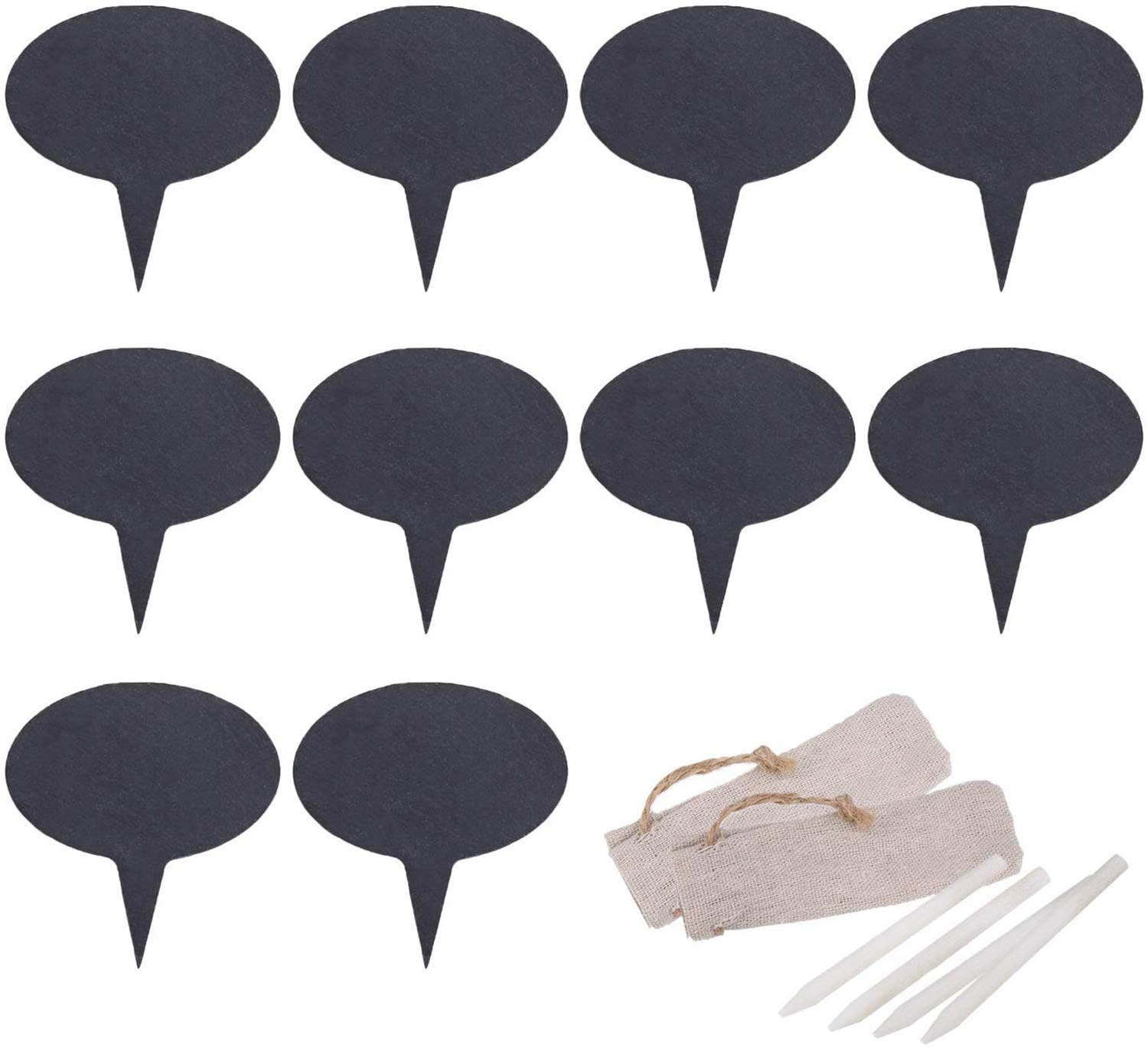 10Pcs Slate Cheese Markers with Chalkboard Labels & Drawstring Bags - Reusable Cheese Signs for Charcuterie Boards, Perfect for Weddings, Birthday Parties, Cocktail Events, Christmas Dinners & Home Entertaining
