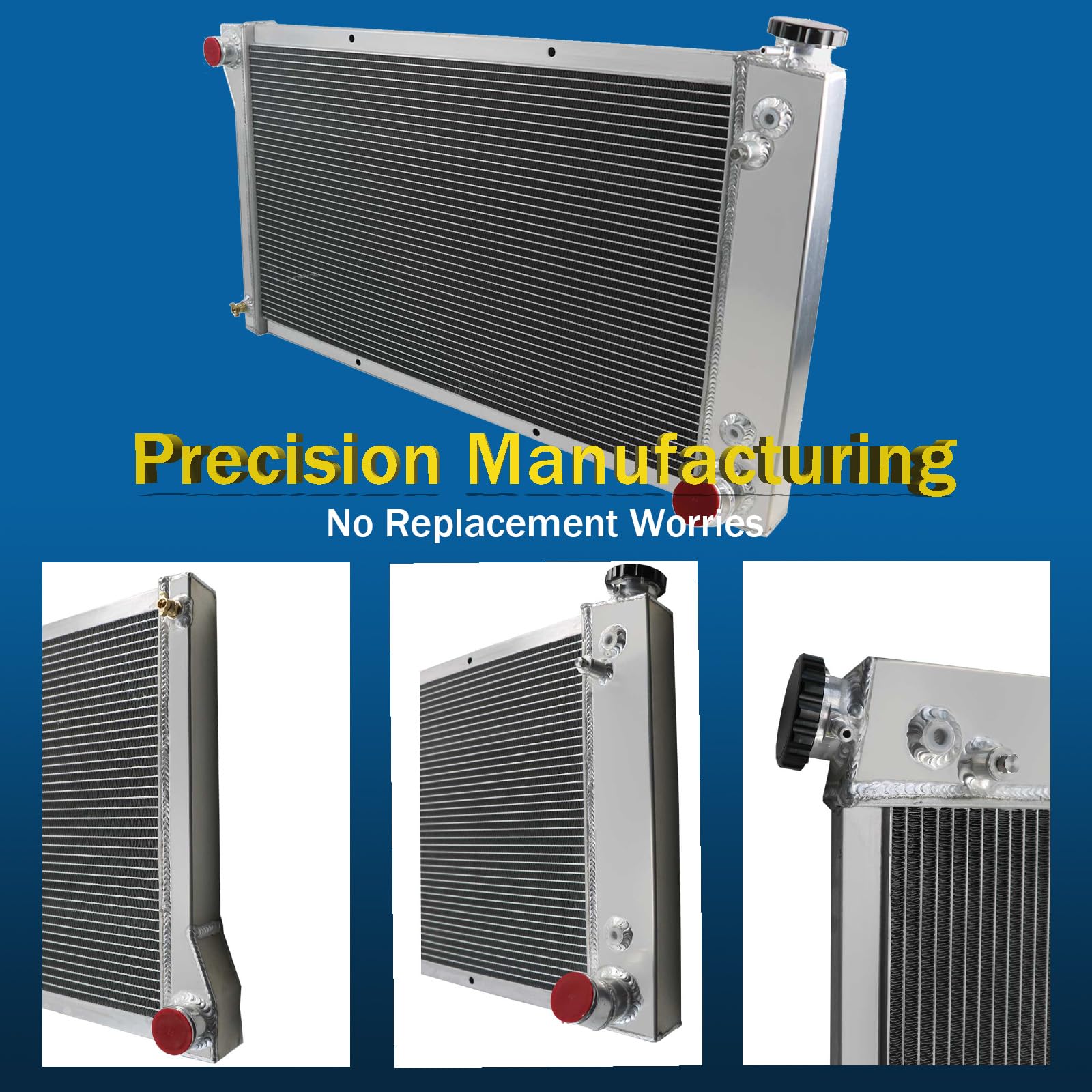 High-Performance 3-Row Aluminum Radiator with Dual 12