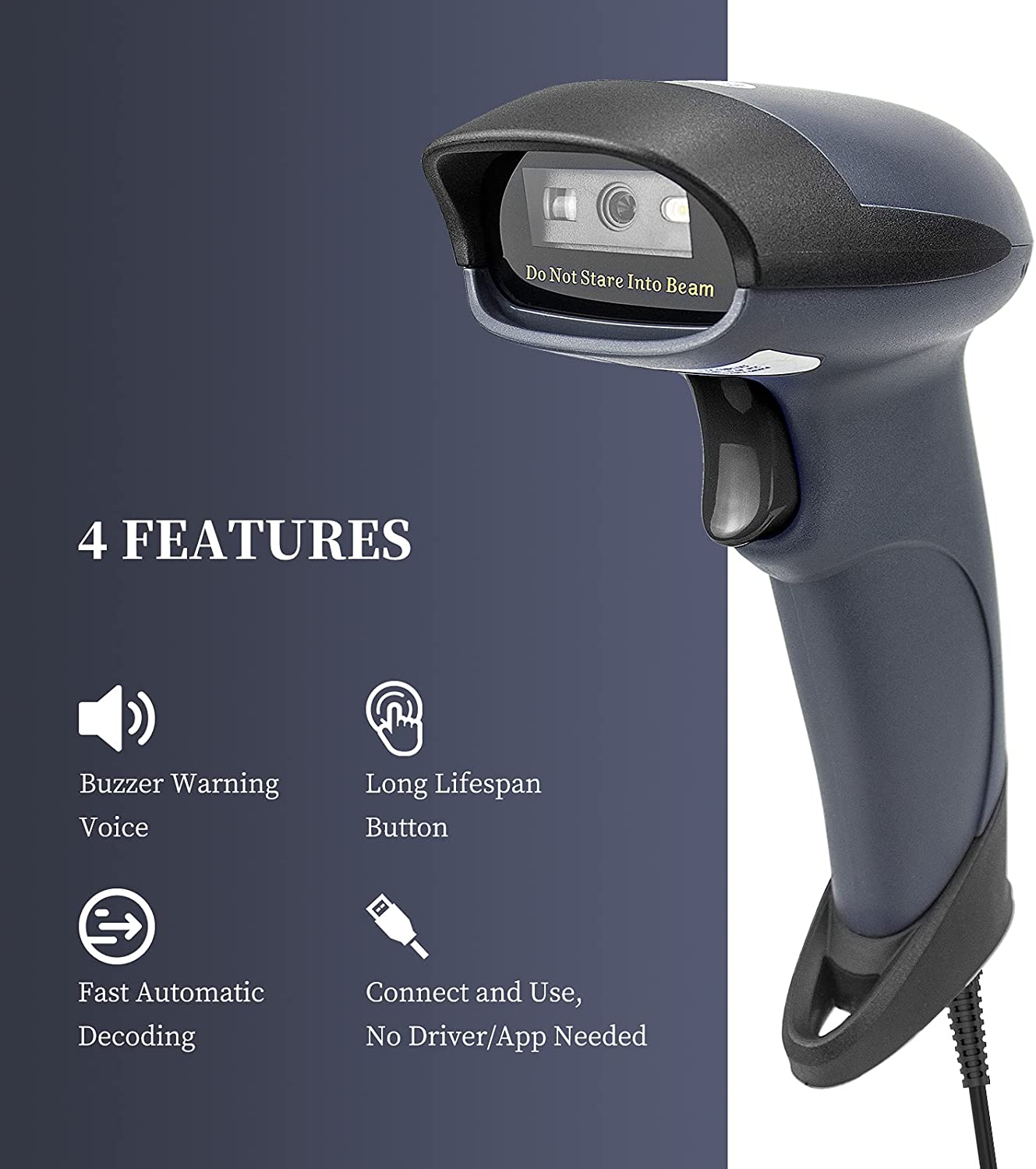 M3S 1D USB Barcode Scanner - Fast & Accurate Handheld Barcode Reader for Retail, Warehouse & Inventory Management - Perfect for Supermarkets, Libraries & Small Businesses