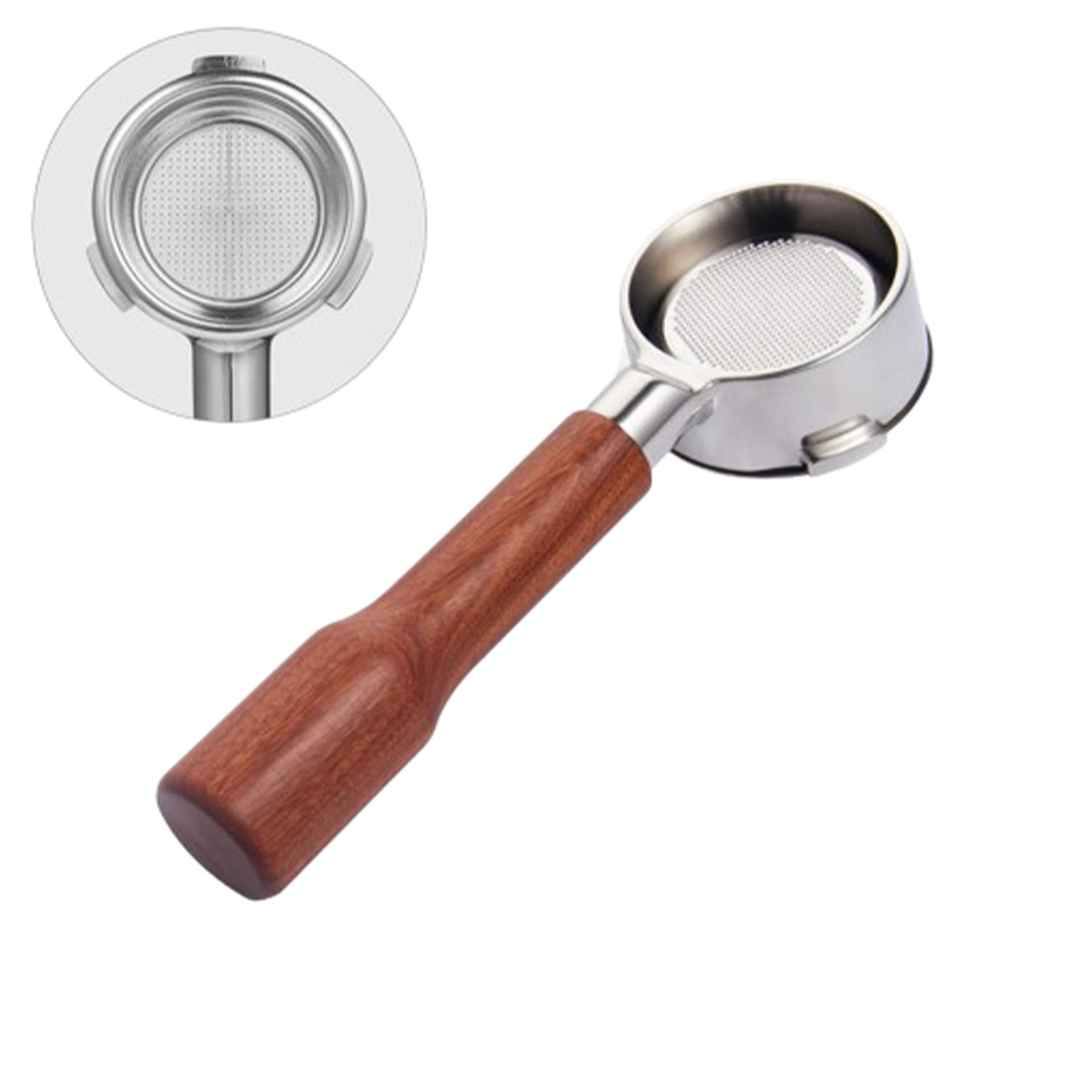 Breville 54mm Bottomless Portafilter Compatible with Barista Express - Premium Rosewood Handle for Espresso Extraction - Perfect for Home Baristas & Coffee Shops