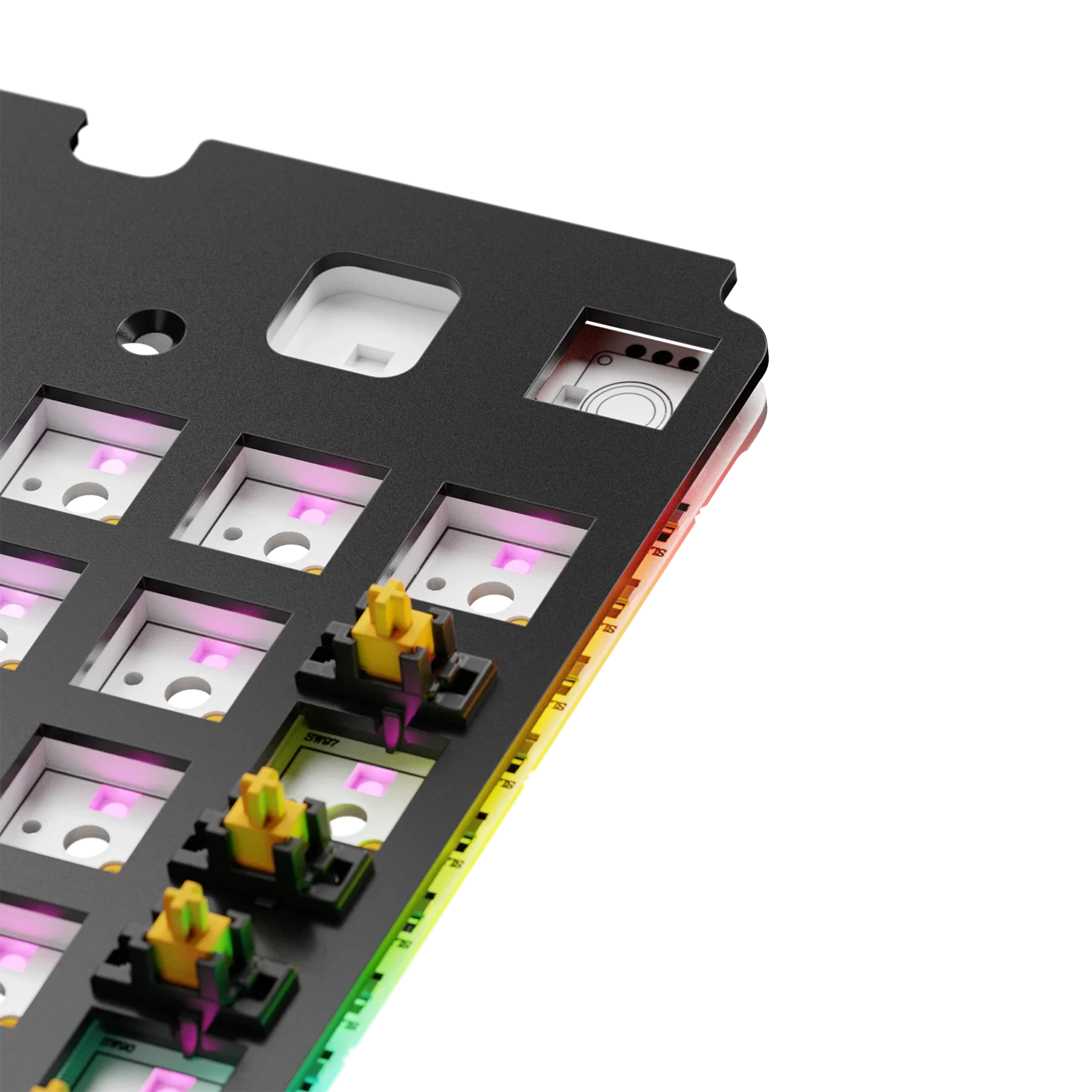 GMMK 3 Mechanical Keyboard Switch Plate - 100% Aluminum Black ISO Layout for Custom Gaming & Typing - Perfect for PC Builds, Keyboard Modding & Esports Enthusiasts