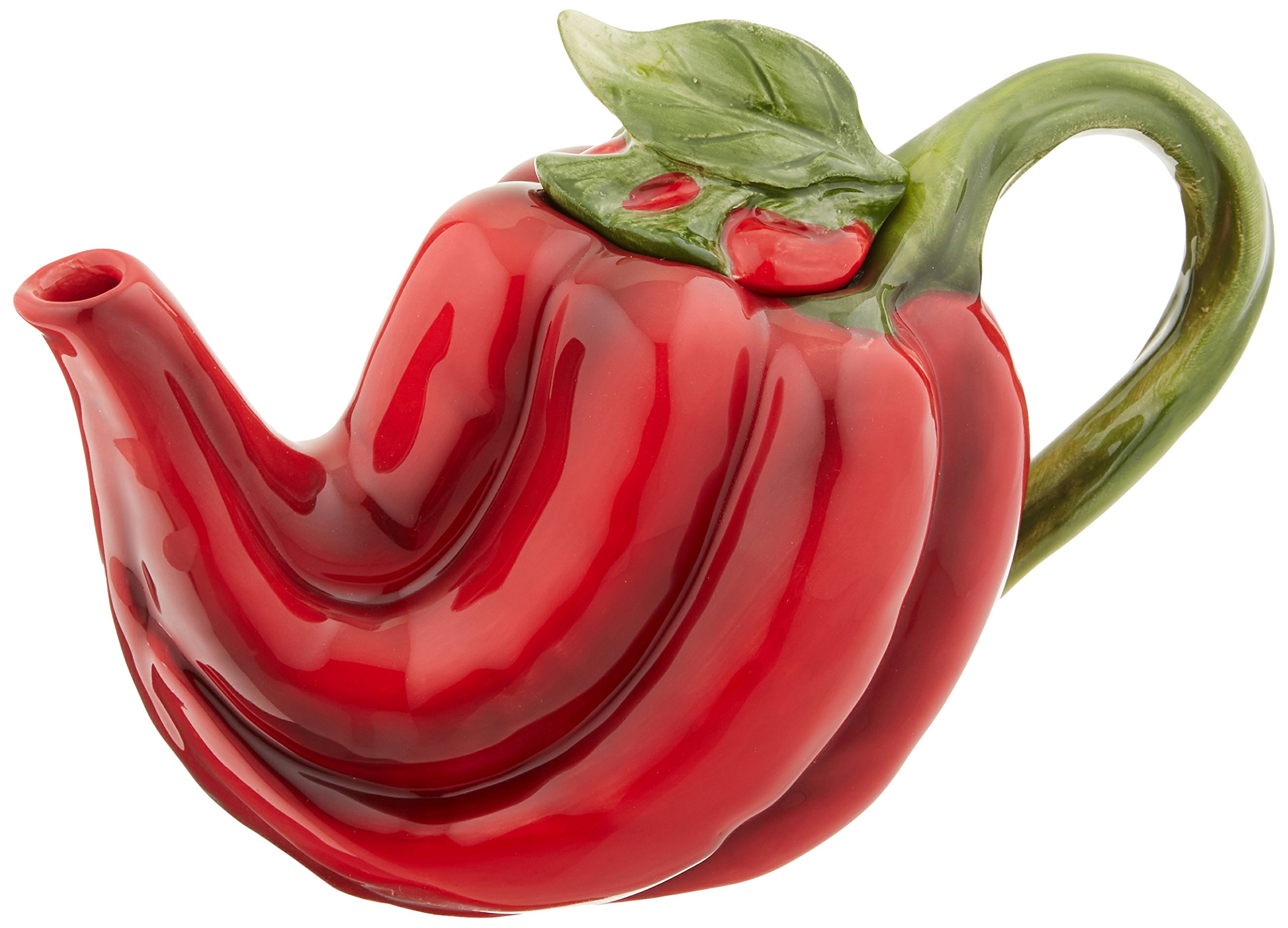 5-Inch Chili Pepper Ceramic Teapot - Unique Handmade Gift for Tea Lovers, Perfect for Home Decor, Kitchen Accessories & Tea Party Hosting