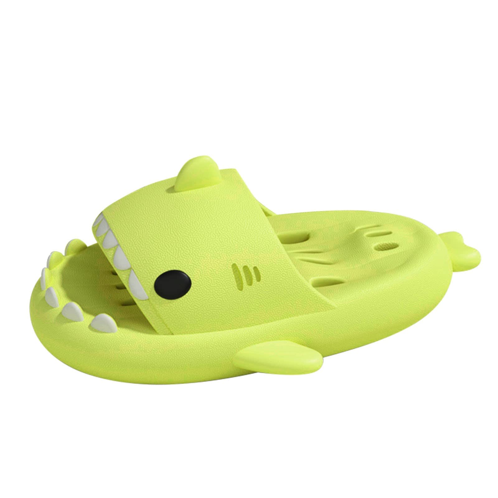 **Cute Cartoon Shark Slippers for Women - Quick Drying, Non-Slip Bathroom & House Slippers with Soft Sole & Open Toe - Size 12 - Perfect for Indoor, Spa, and Beach Use**