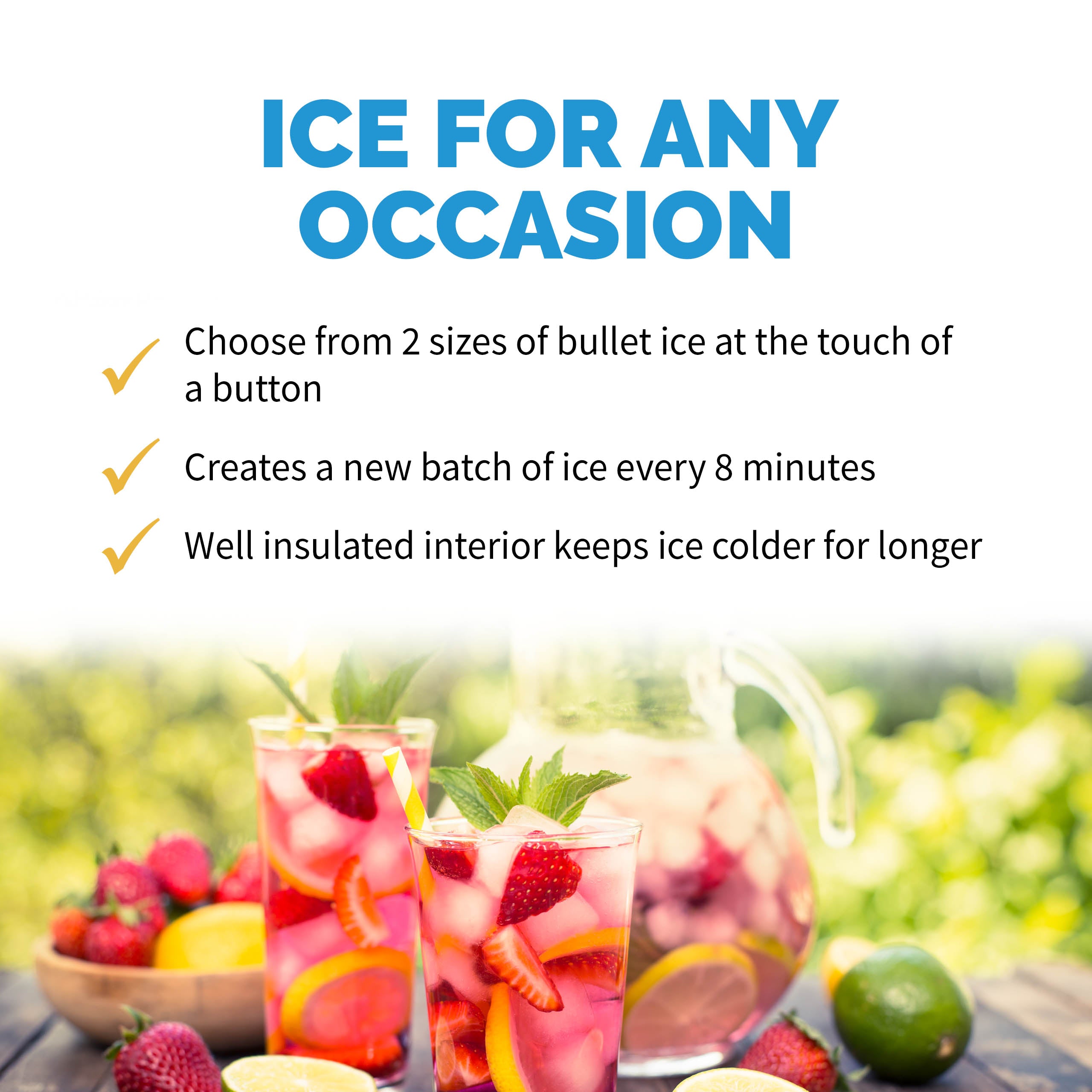 Newair® Countertop Ice Maker - 33 lbs/day, Bullet Ice, Fast & Quiet, Perfect for Home, Office, or Outdoor Use - Black