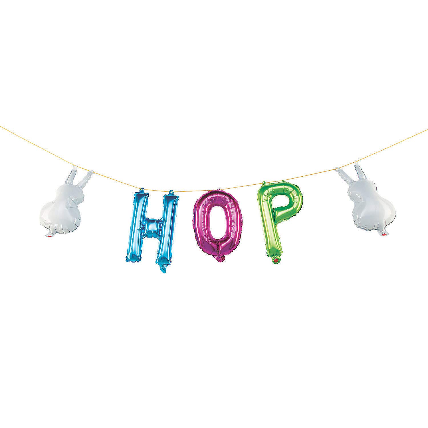 Easter Hop Mylar Garland - 1 Piece Easter Bunny Party Decorations for Spring Celebrations, Home & Office Decoration