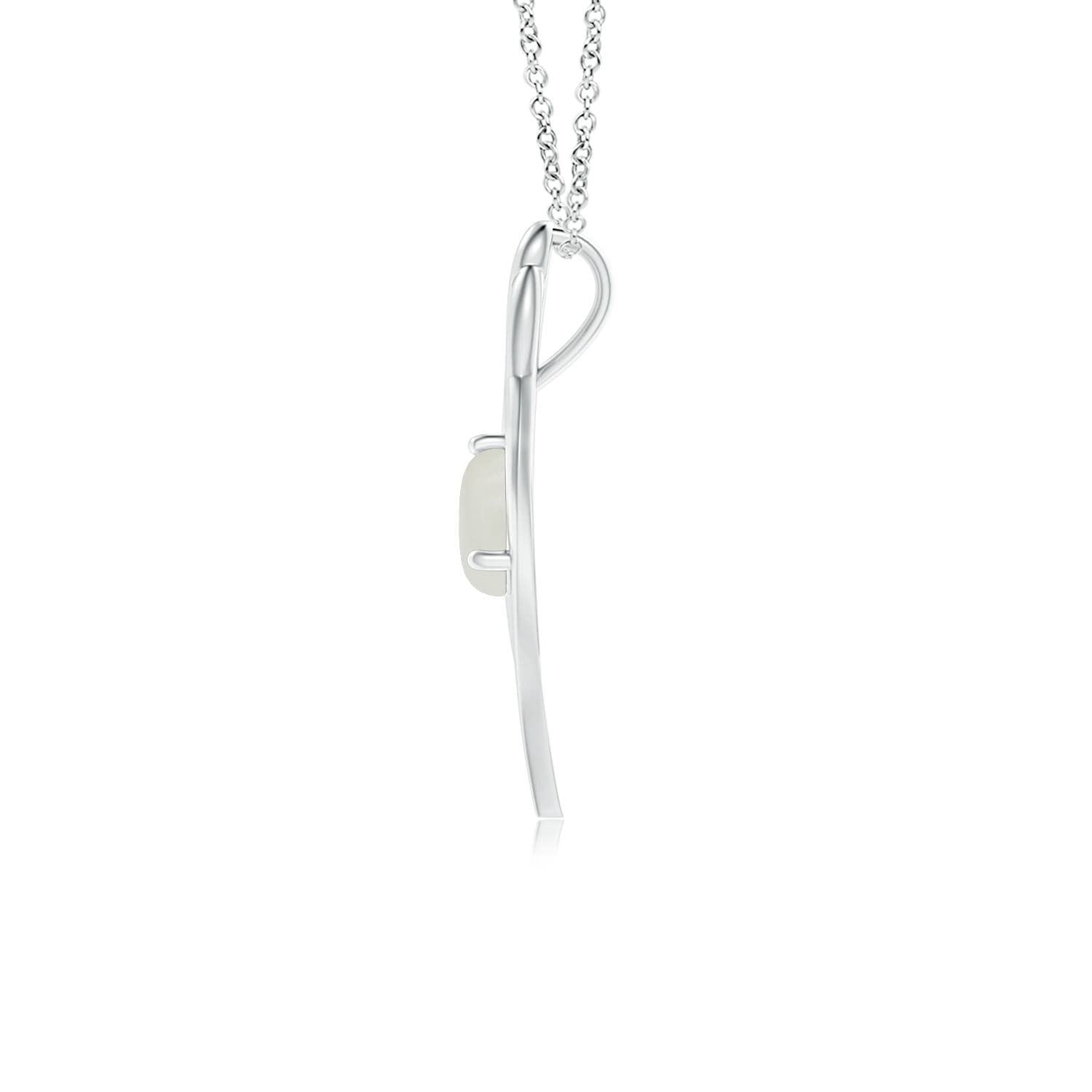 Angara 14K Solid Gold Natural Moonstone Solitaire Pendant Necklace for Women | Elegant Jewelry Gift for Birthday, Engagement, Anniversary & Wedding | Perfect for Date Nights, Office Wear & Special Occasions