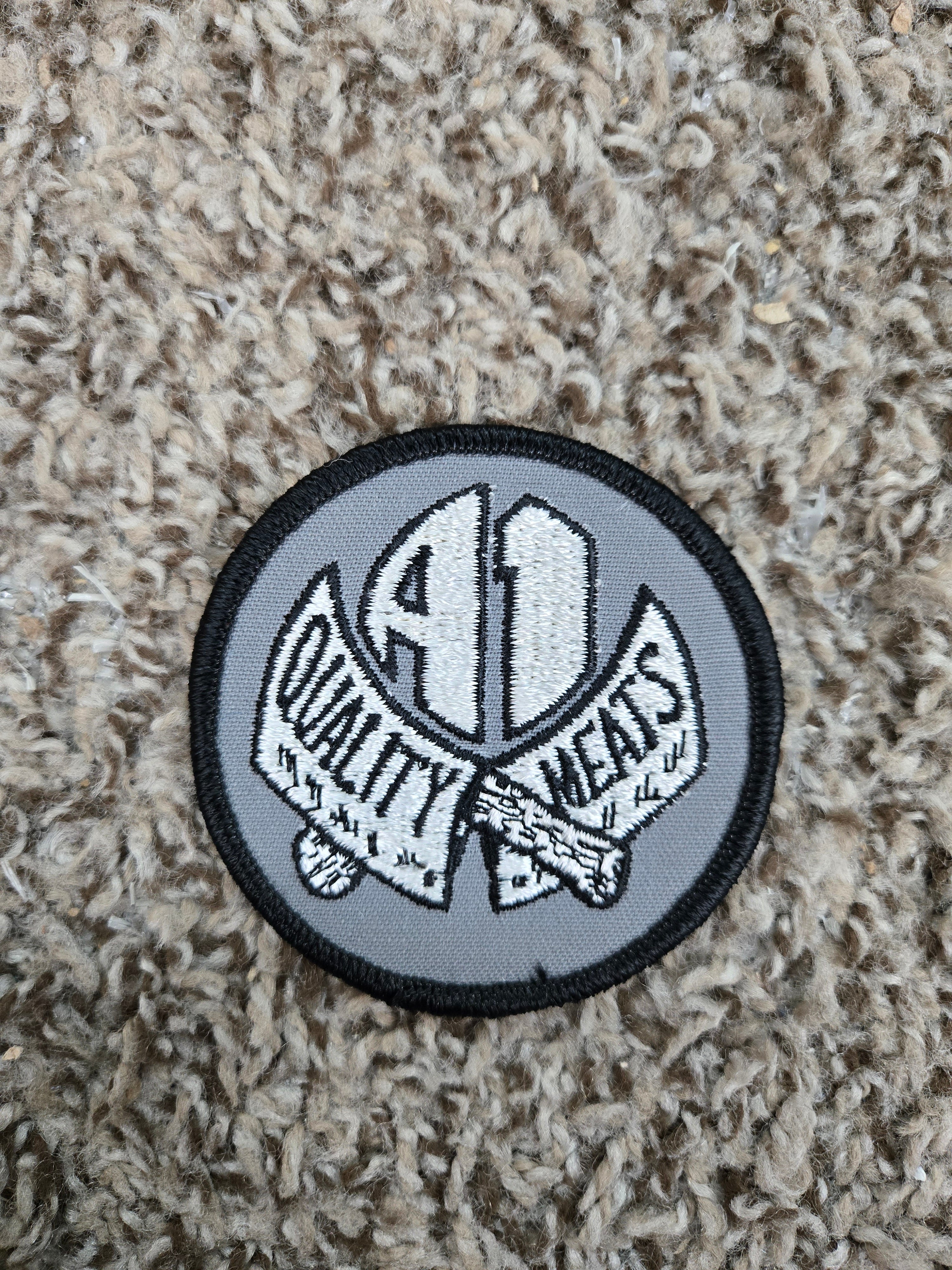 Vintage A1 Quality Meats Skateboard Wheels Patch - Grey | Durable Skateboard Accessories for Street & Park Skating