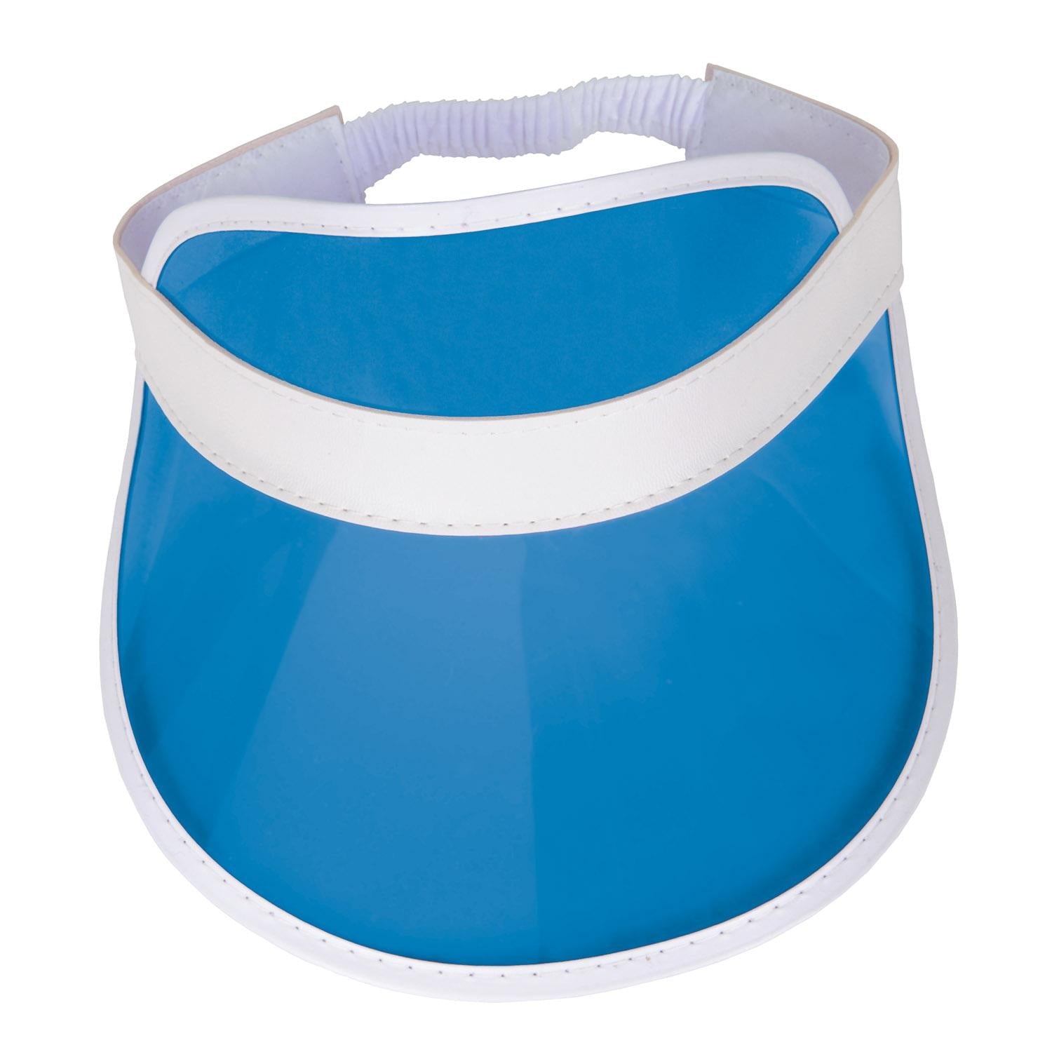 12 Pack Beistle Clear Blue Plastic Dealer's Visor - Casino Party Supplies for Poker Night, Blackjack Games & Themed Events