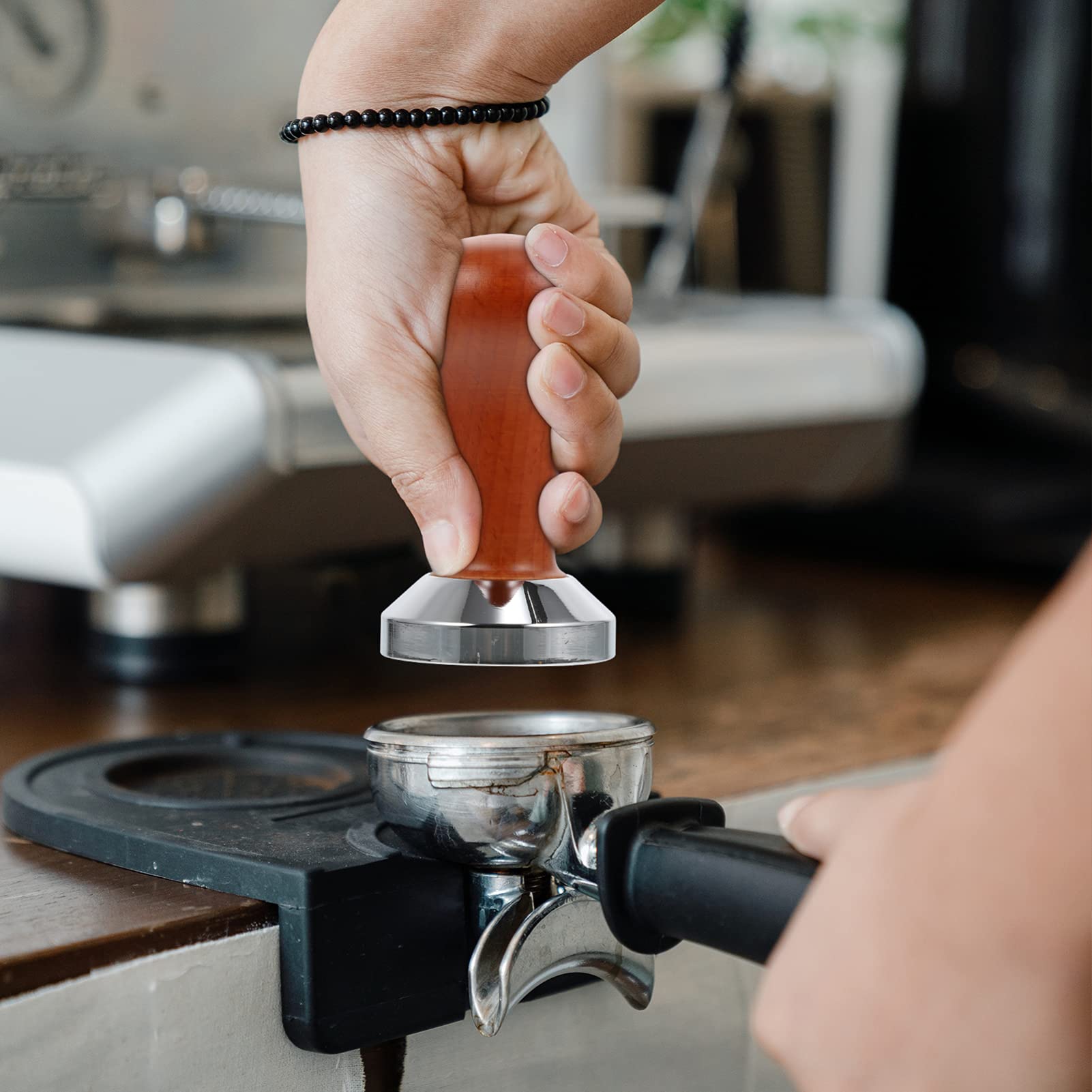 HEMOTON 51mm Wooden Coffee Tamper - Espresso Powder Presser for Perfect Coffee Grounds | Barista-Grade Handheld Coffee Tool for Home & Cafe Use | Ideal for Espresso Machines & Coffee Making Stations