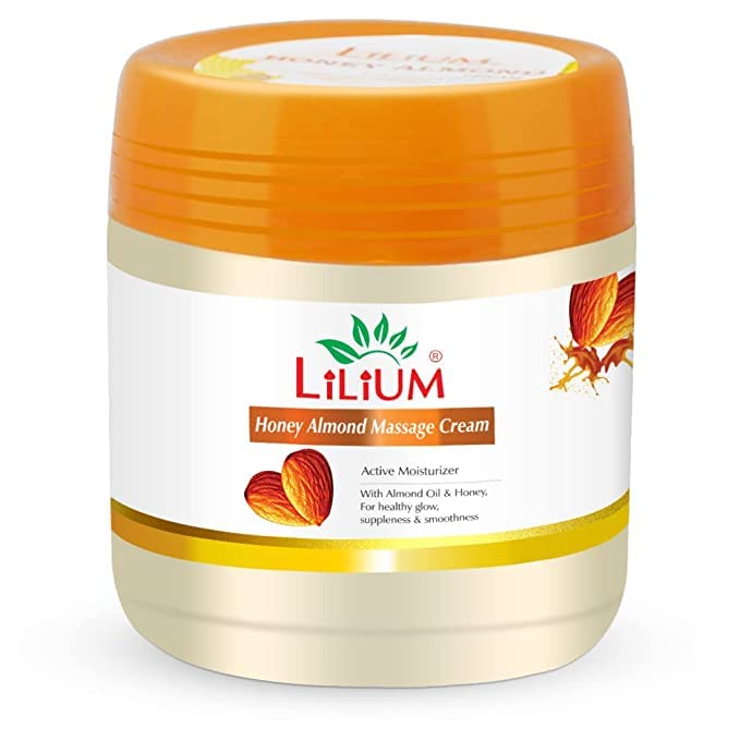 Lilium Honey Almond Massage Cream 500ml - Moisturizing & Relaxing Body Lotion for Spa, Aromatherapy & Couples Massage at Home