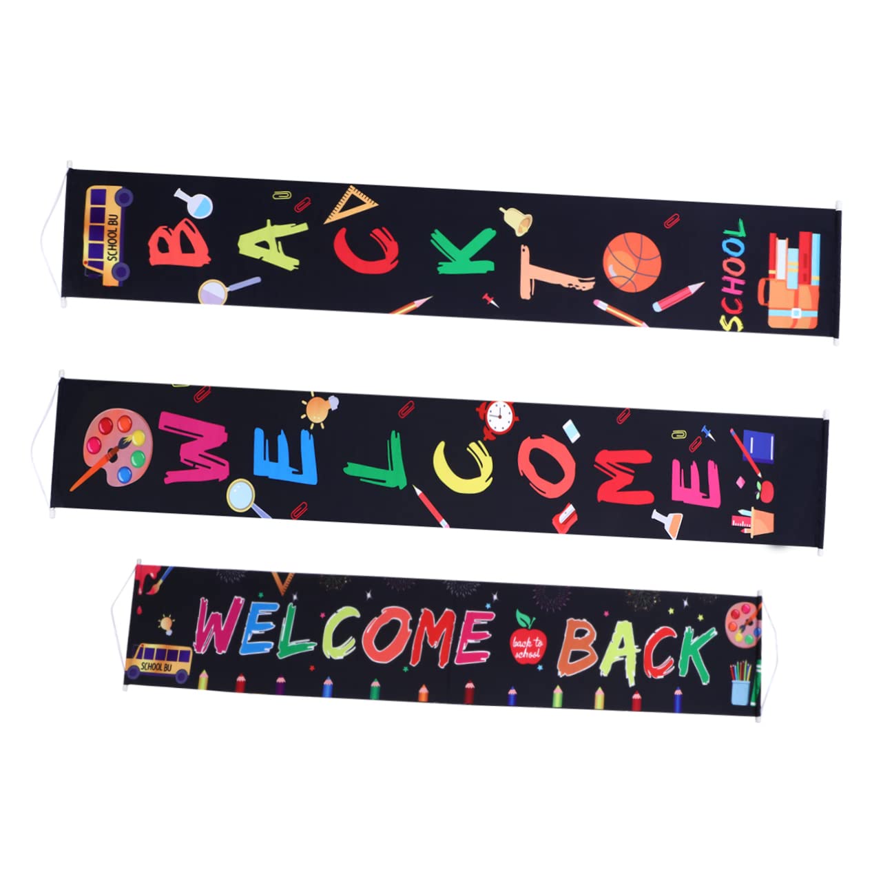 Garneck 9-Piece School Season Decorative Banner Set - Chalkboard Door Hangers & Photo Backdrop Cloth for Classroom, Office Party & Seasonal Decorations