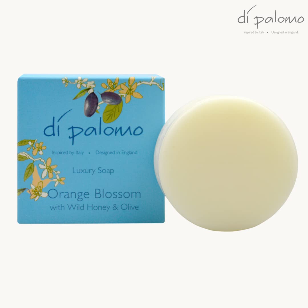 Di Palomo Orange Blossom & Honey Luxury Soap Bar - 100g Moisturizing Hand & Body Soap for Women & Men | Natural Skin Care with Italian Scent | Perfect for Bath, Shower & Gift Giving