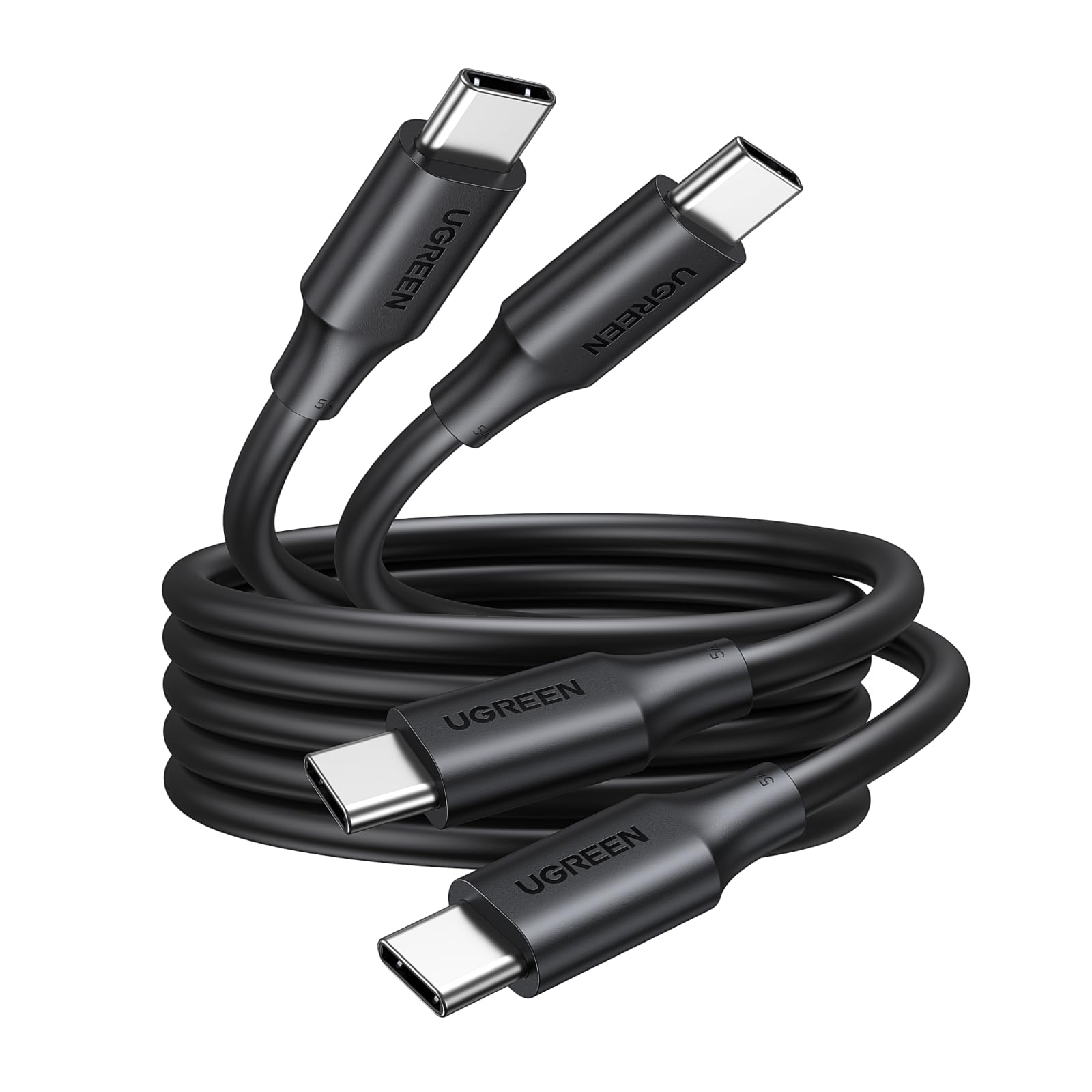 UGREEN 100W USB C to C Fast Charging Cable 2 Pack - PD Compatible with iPhone 16 Pro Max, MacBook Pro M3/Air, iPad Pro 2022/Air 5, Galaxy S24/S23 Ultra, Pixel 7 (0.5M) - Perfect for Home, Office & Travel Charging