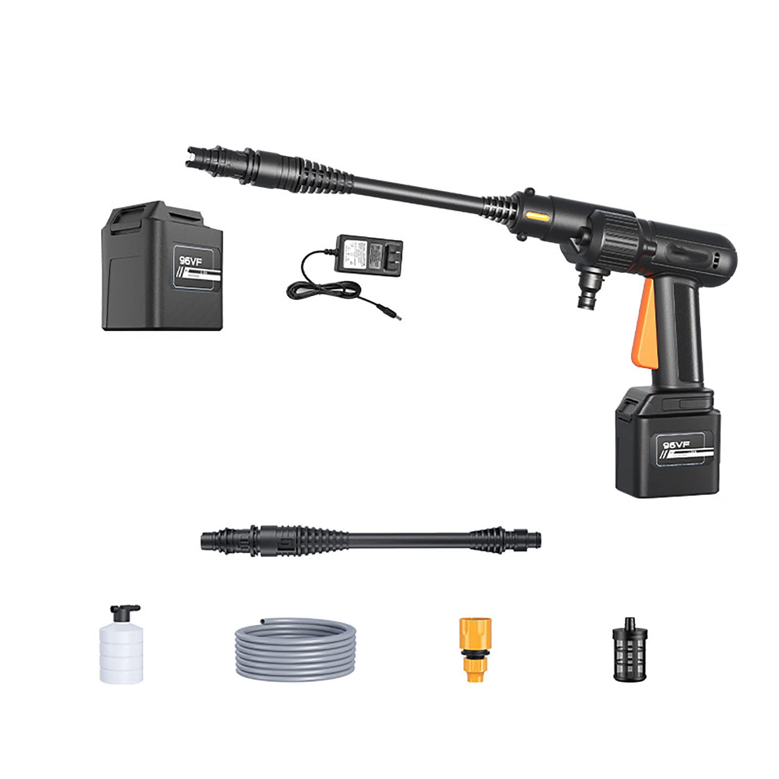 96VF Battery-Powered Car Pressure Washer - 520 PSI Max Pressure for RV, Boat & Home Cleaning | Portable Patio Cleaner for Driveways, Decks & Outdoor Surfaces