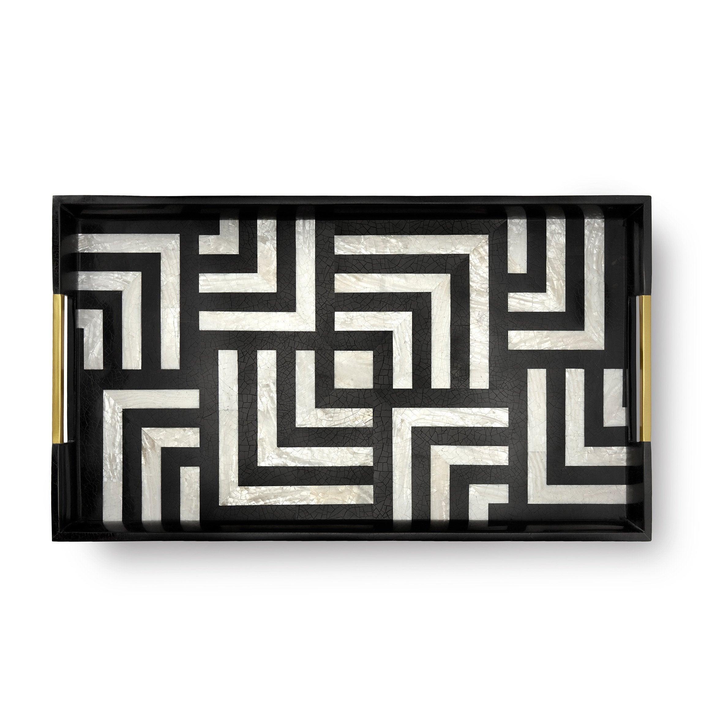 Stylish Dédale Rectangular Tray - Modern Serving Tray for Dining, Coffee Table Decor, Kitchen Organization & Bathroom Essentials | Perfect for Entertaining, Home Decor & Gift Giving