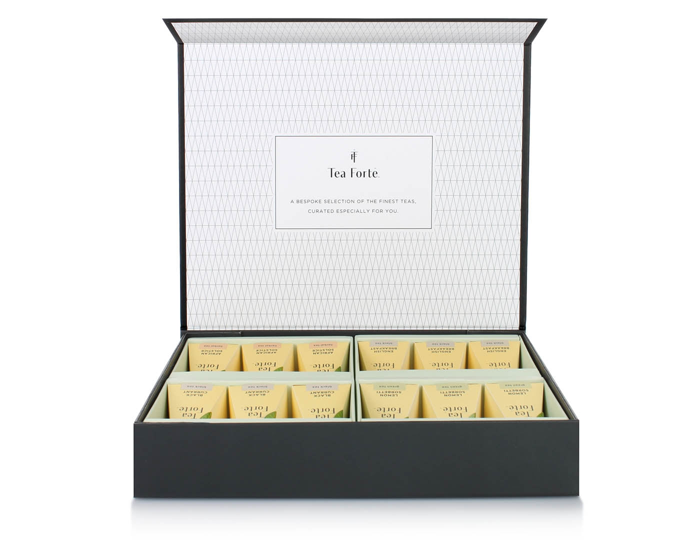 Premium Tea Forte SELECT Assorted Tea Sampler - Luxury Loose Leaf & Pyramid Tea Bags Gift Set for Tea Lovers - Perfect for Afternoon Tea, Relaxation & Gifting