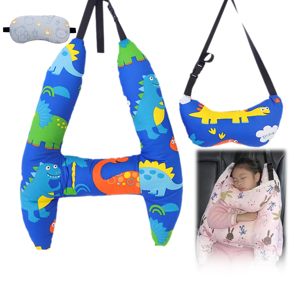 Kids Travel Pillow - Soft & Comfortable H-Shaped Neck Support for Toddlers in Car Seats & Airplanes | Perfect for Long Trips, Road Travel & Flights