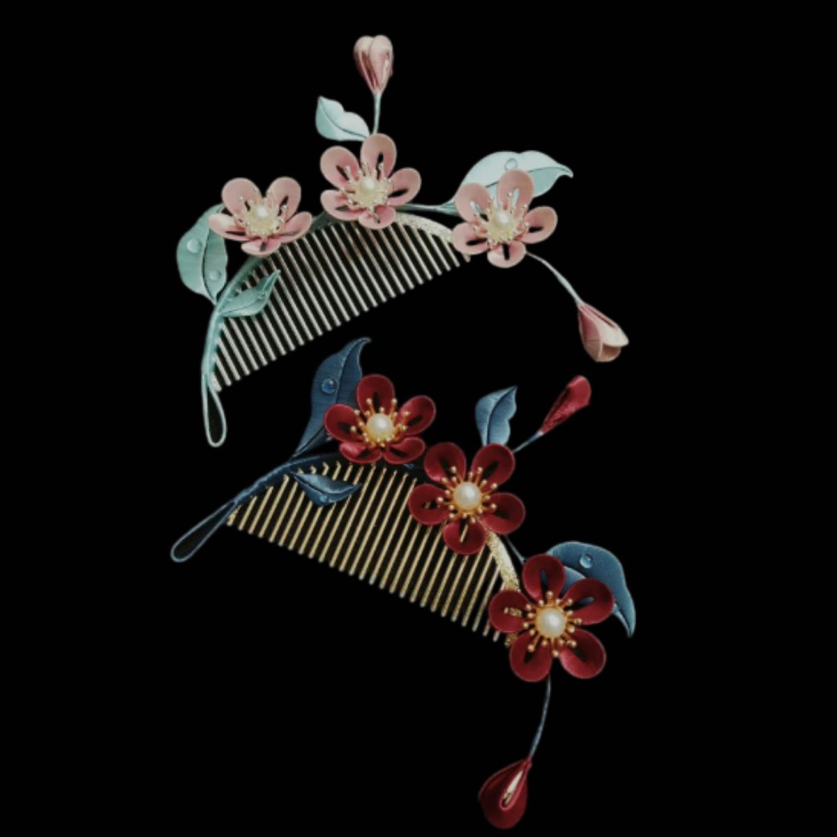 Custom Silk Hair Comb for Women - Handmade Floral Hair Accessory for Weddings, Parties & Special Occasions