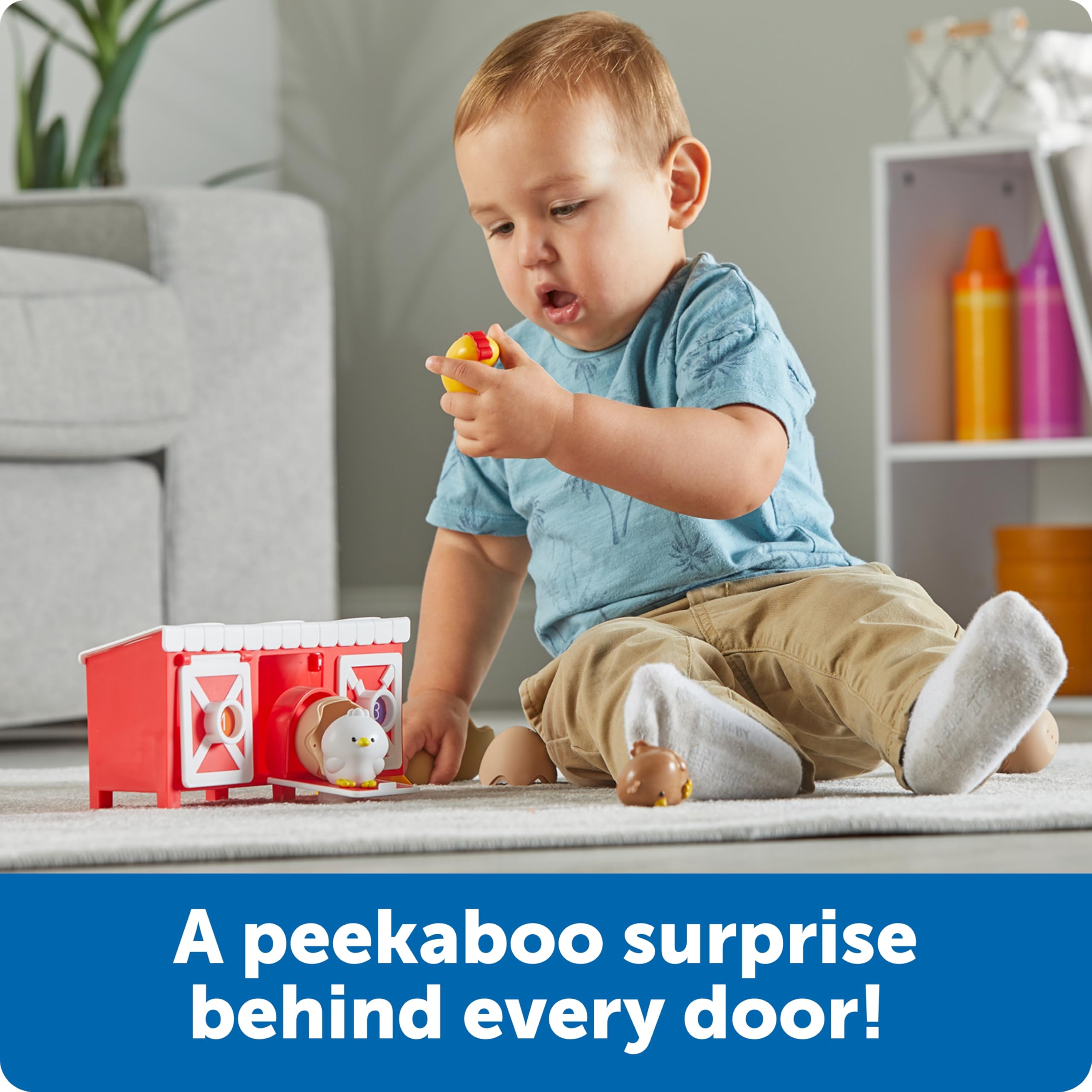 Learning Resources Peeksville Hide & Cheep Chicken Coop - Interactive Farm Animal Playset with Barn & Sensory Toys for Toddlers | Peekaboo Learning Game, Preschool Manipulatives & Easter Gift for Kids | Perfect for Farm-Themed Playtime & Early Childhood Development