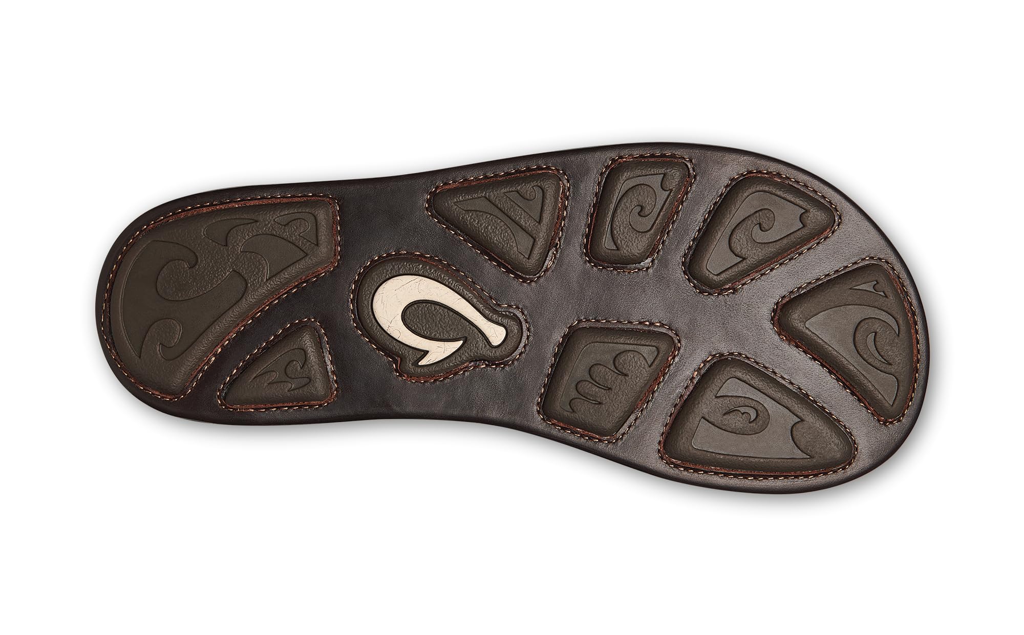 OLUKAI Hikianalia Men's Leather Sandals - Premium Full-Grain Leather, Non-Slip Rubber Sole & Comfortable Molded Footbed - Perfect for Beach, Travel & Summer Outdoor Activities