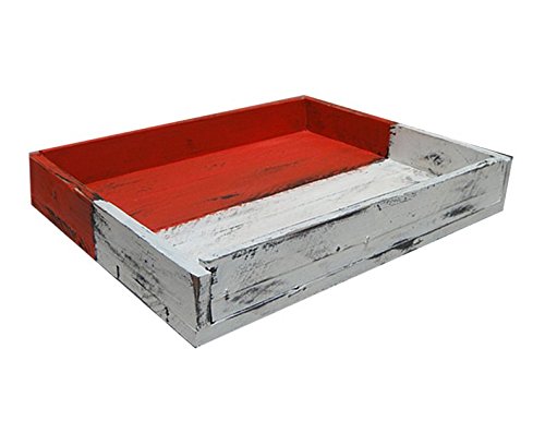 Two Tone Vintage Wooden Serving Tray - 36