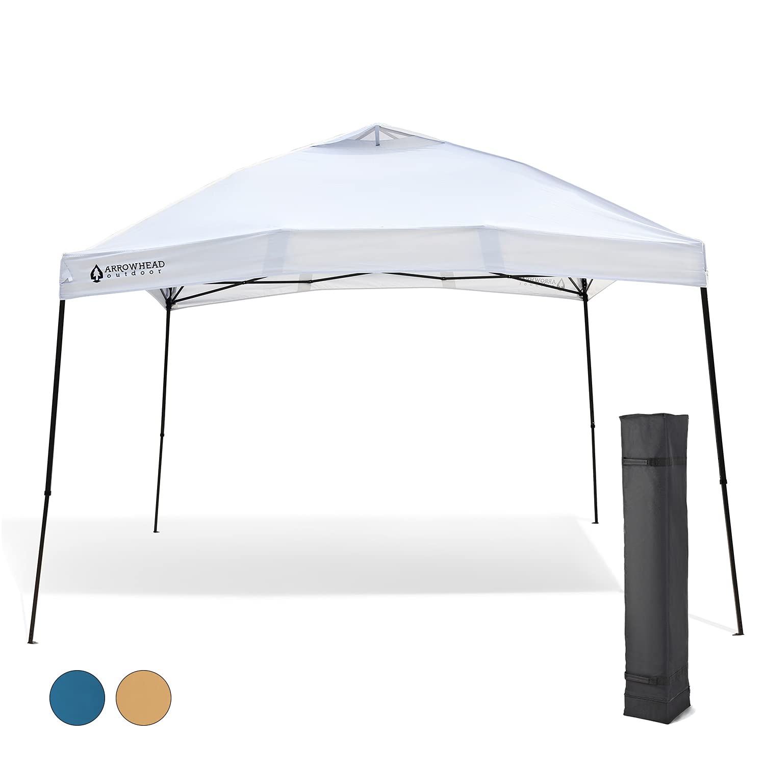 Arrowhead Outdoor 12’x12’ Pop-Up Canopy | Instant Shelter for Easy One-Person Setup | Water & UV Resistant 150D Fabric | Adjustable Height | Includes Carry Bag, Guide Ropes & Stakes | Perfect for Backyard BBQs, Beach Days & Outdoor Events | USA-Based