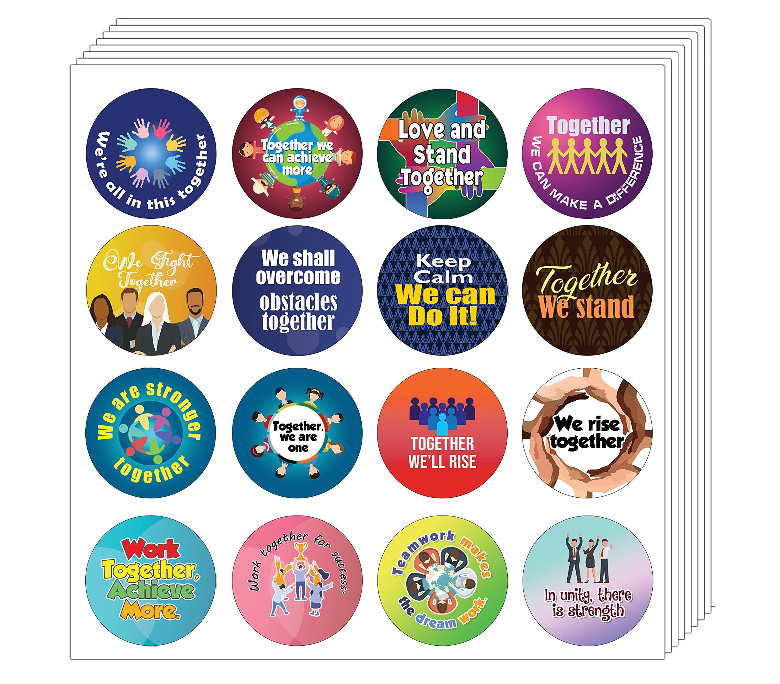 Creanoso 'We’re All in This Together' Motivational Stickers (20-Sheet Pack) - Fun Classroom Reward Stickers for Kids - Perfect Stocking Stuffers & Party Favors for Boys and Girls - Great for School, Home, and Party Incentives