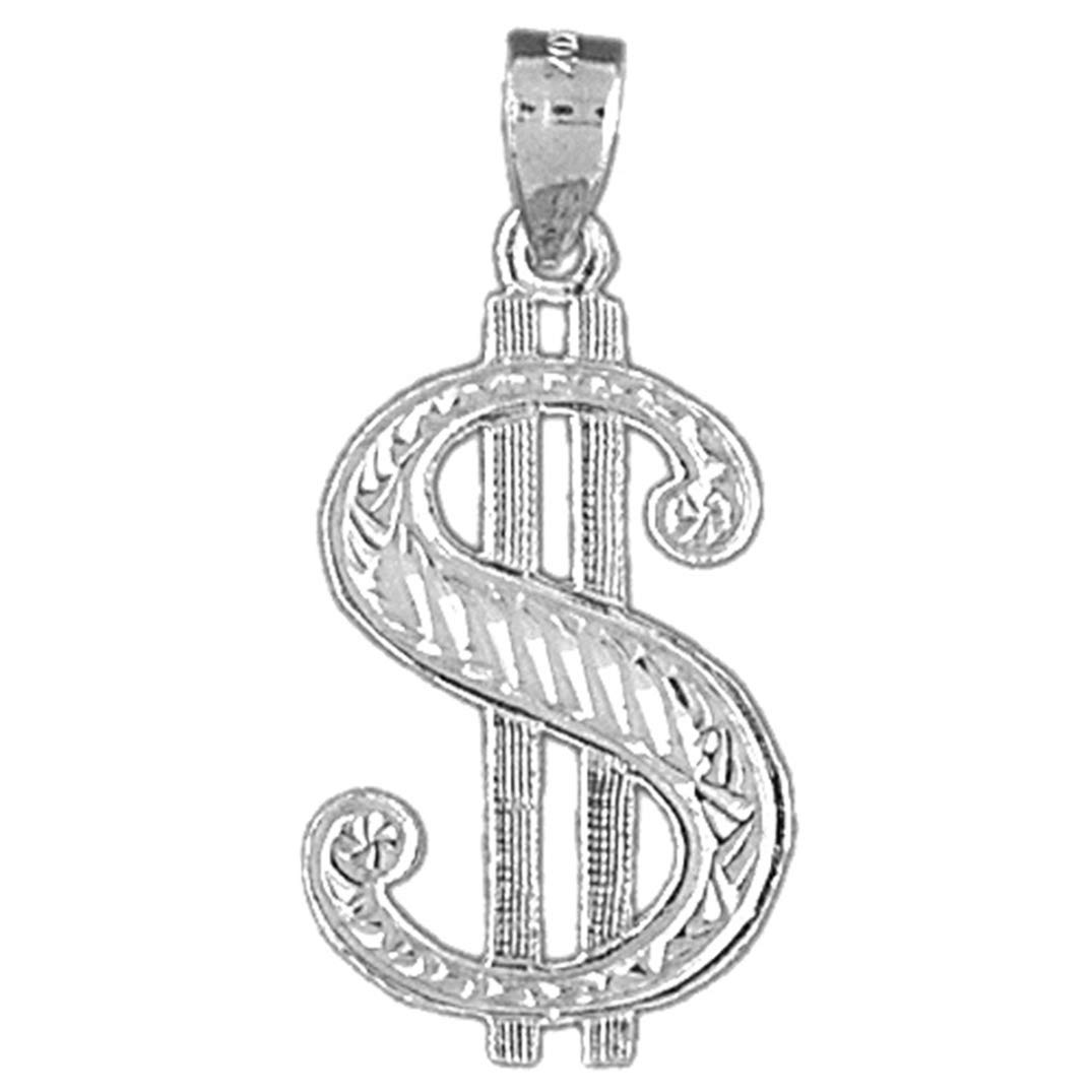 925 Sterling Silver Dollar Sign Pendant Necklace - 31mm Elegant Jewelry for Men & Women | Perfect for Gifts, Parties, and Everyday Wear