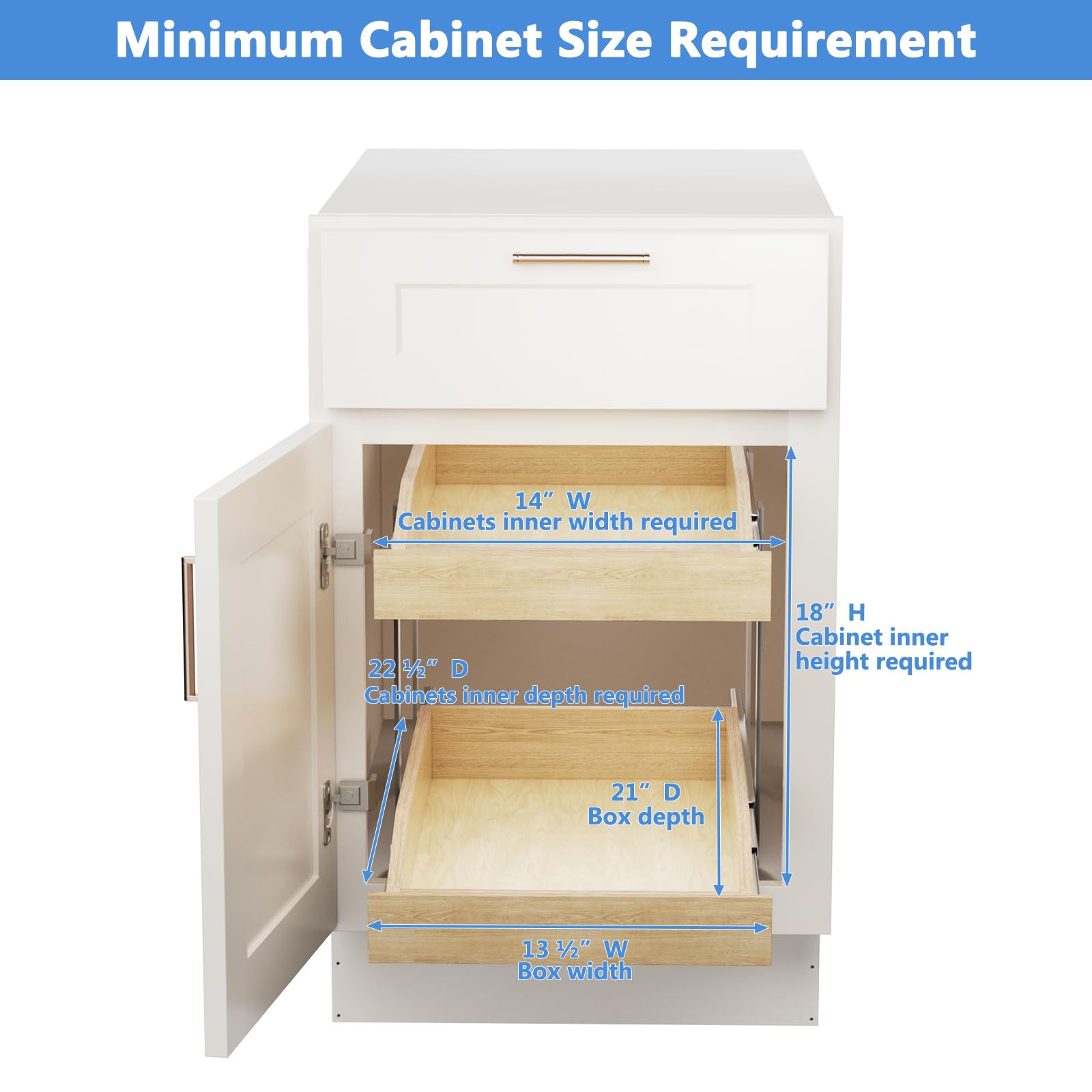 LOVMOR 2-Tier Soft Close Pull Out Cabinet Organizer 13.5