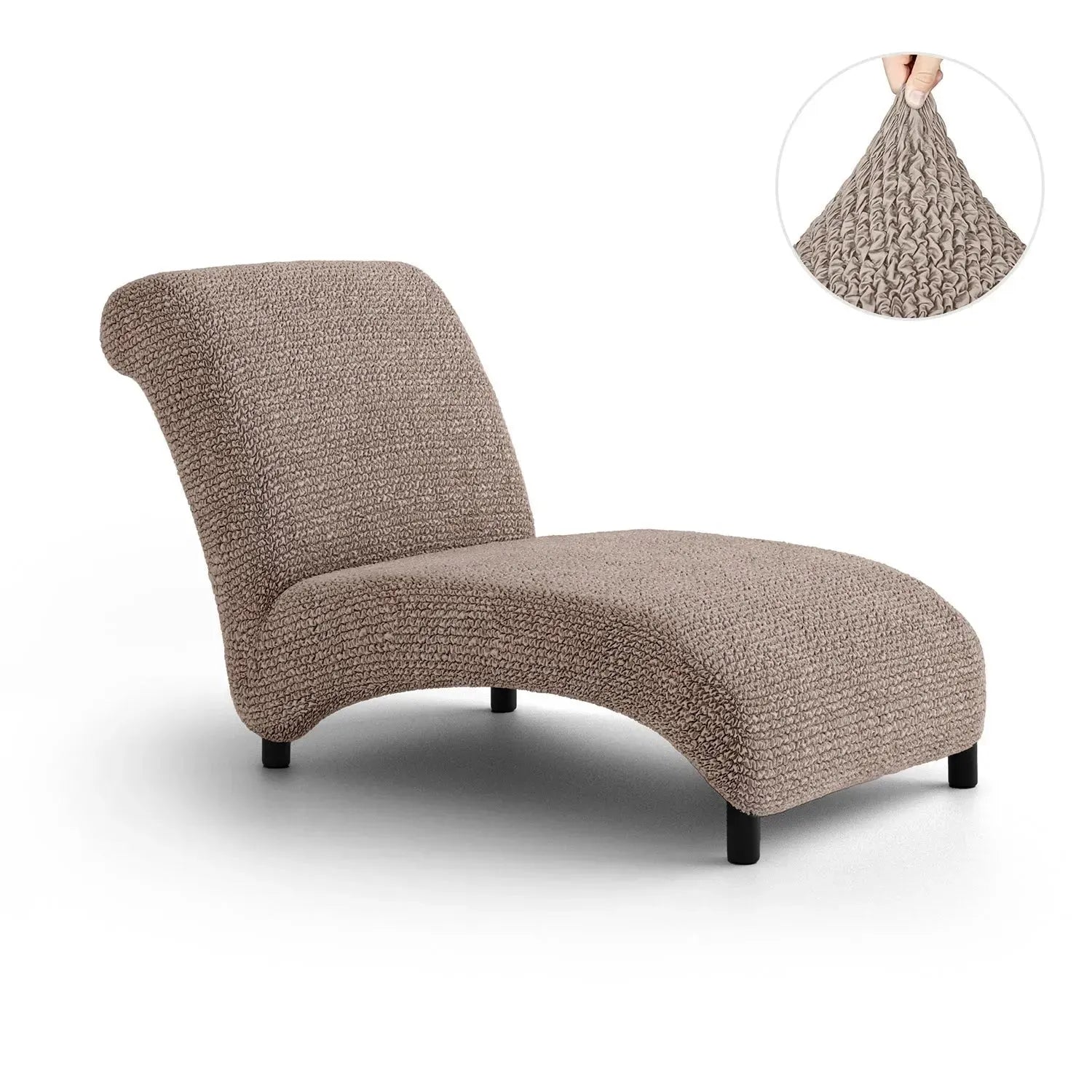 Armless Chaise Lounge Slipcover - Soft Microfiber Stretch Cover with Non-Slip Backing - Perfect for Living Room, Bedroom or Nursery Furniture Protection