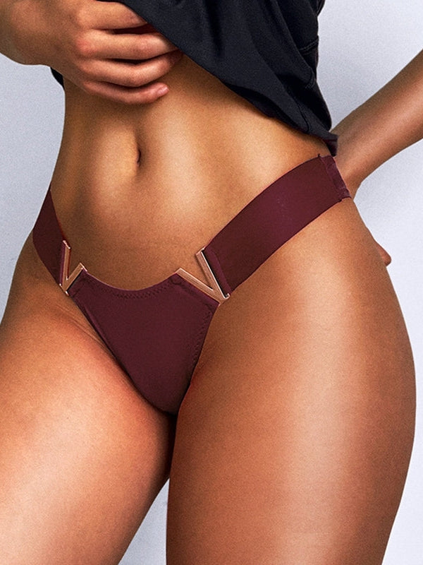 ZASUWA Women's V-Neck Solid Color Underwear - Comfortable & Breathable Panties for Daily Wear, Yoga, and Sleep