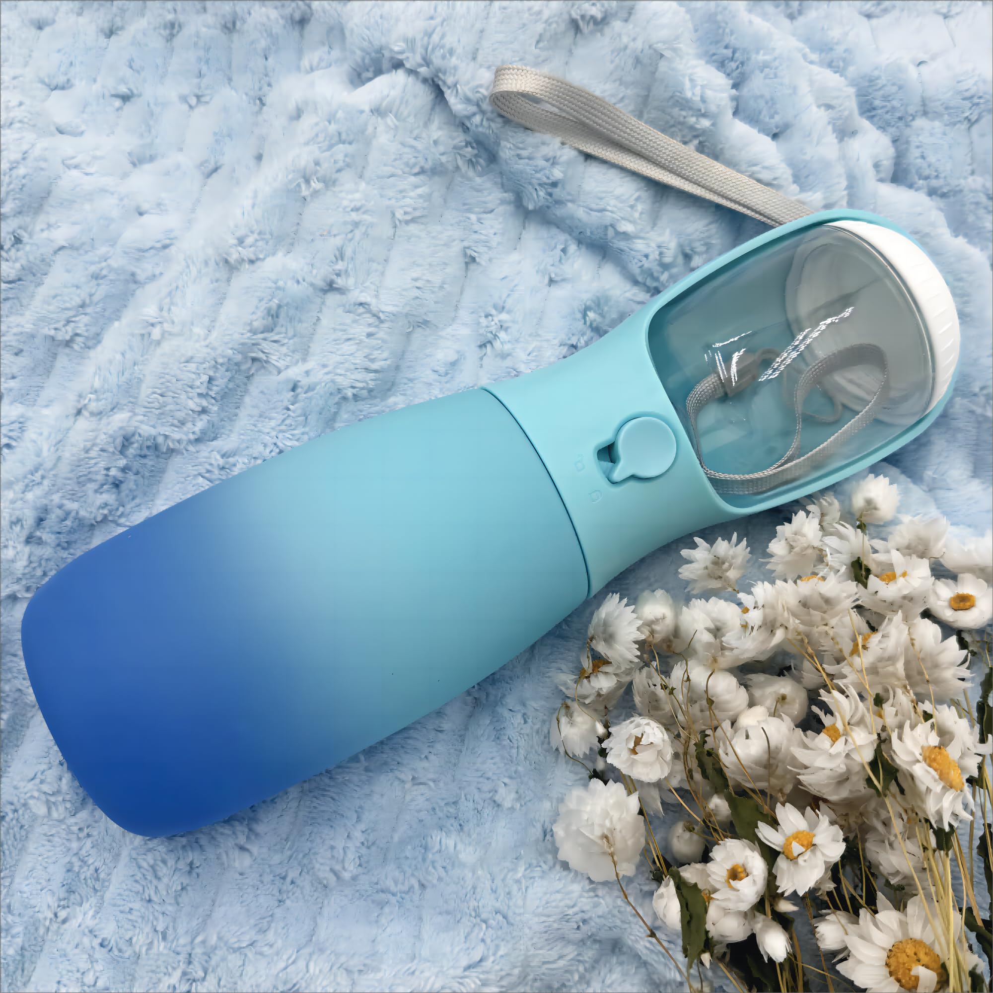 2-in-1 Portable Dog Water Bottle & Food Container - 19Oz Travel Bowl for Hiking, Walking & Outdoor Adventures - BPA Free Pet Accessories for Puppies & Dogs (Blue) - Perfect for Camping, Park Visits & Daily Walks