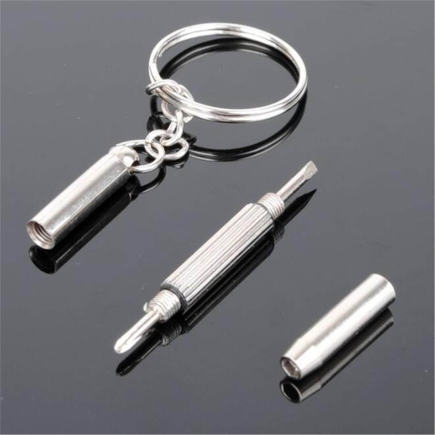 ZYHO 3-in-1 Multi-Purpose Repair Tool Kit - Mini Stainless Steel Screwdriver Keychain for Eyeglasses, Sunglasses, Watches & Jewelry Repair - Fix Loose Frames, Adjust Watch Bands, Tighten Laptop Screws - Perfect for Travel, Office & Home Use