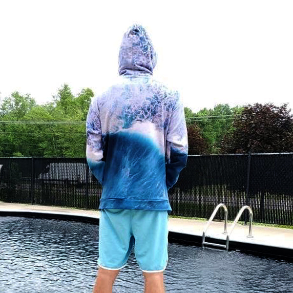 Ocean Wave Hoodie for Men & Women - Soft Comfortable Pullover Sweatshirt with Stylish Wave Design - Perfect for Casual Wear, Outdoor Activities & Loungewear