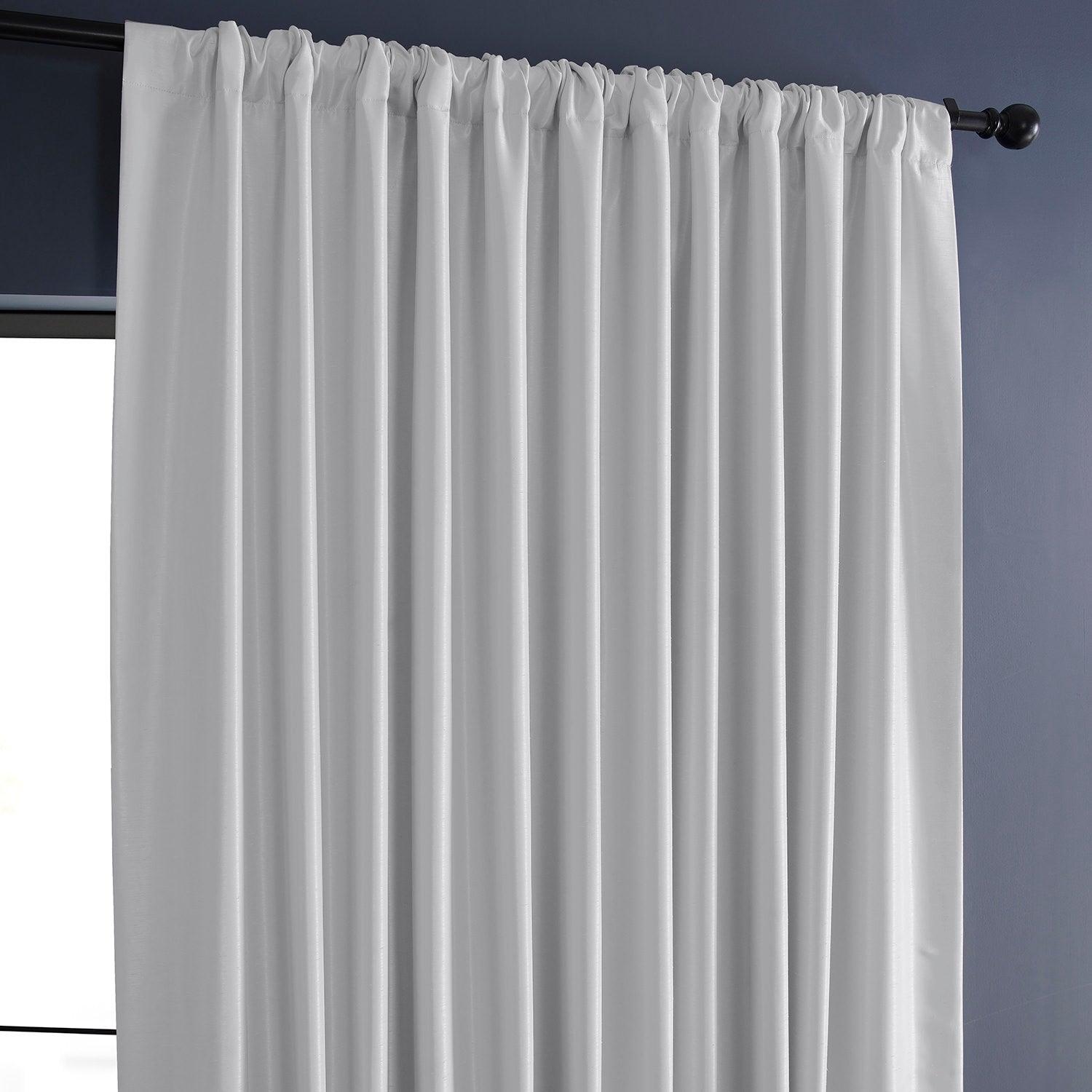 Extra Wide Vintage Textured Faux Dupioni Silk Blackout Curtains for Living Room & Bedroom - Thermal Insulated Noise Reducing Window Drapes