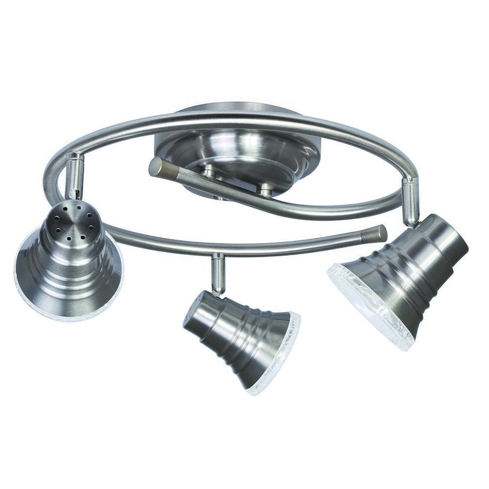 Rainbow Lighting 326630 3-Light LED Ceiling Track Fixture in Satin Nickel Finish - Modern Lighting for Living Room, Kitchen & Bedroom