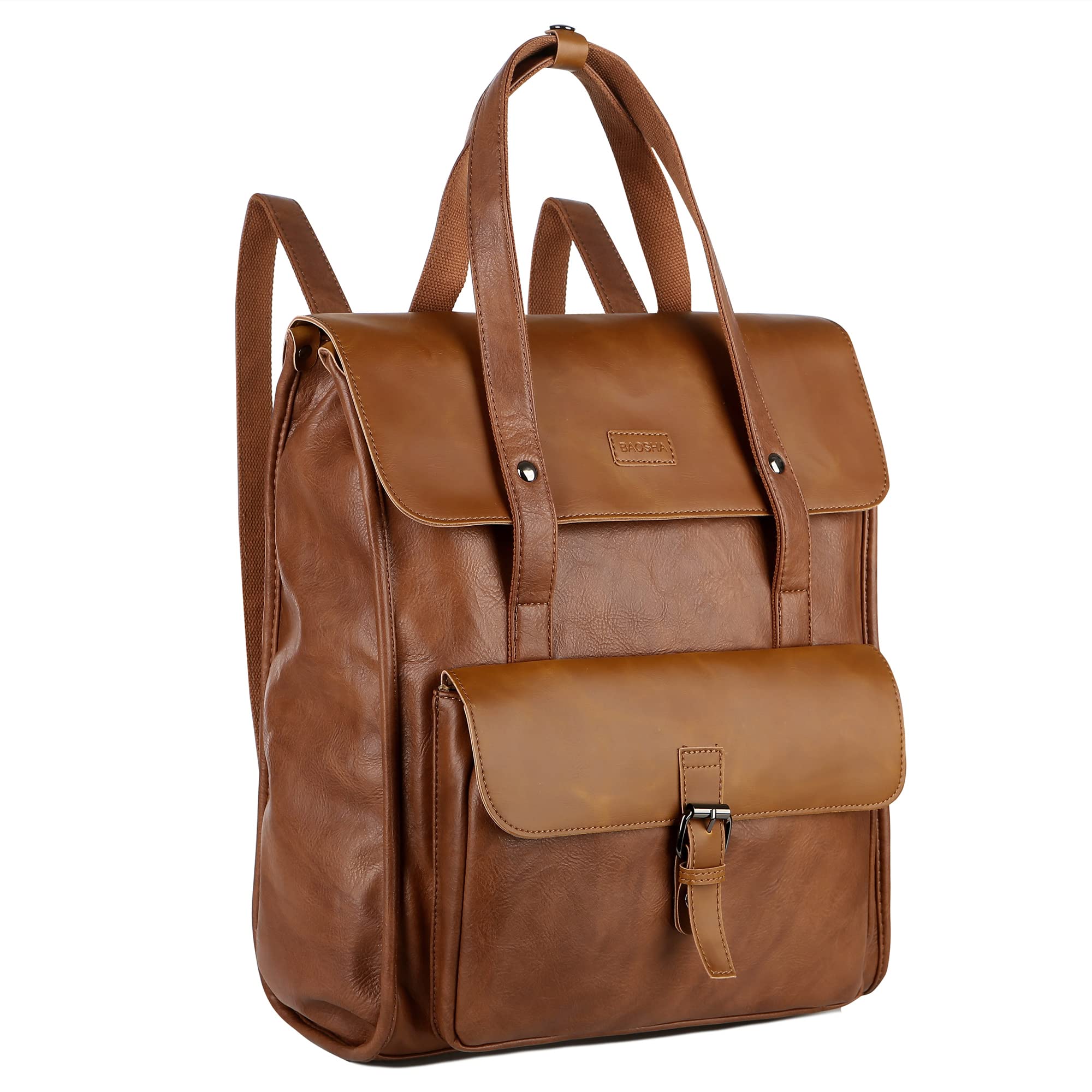 Premium Genuine Leather Backpack for Travel, College & Work - Stylish Unisex Laptop Backpack for Women & Men - Durable Brown Leather Backpack BP-17 | Perfect for Commuting, Business Trips & Campus Life