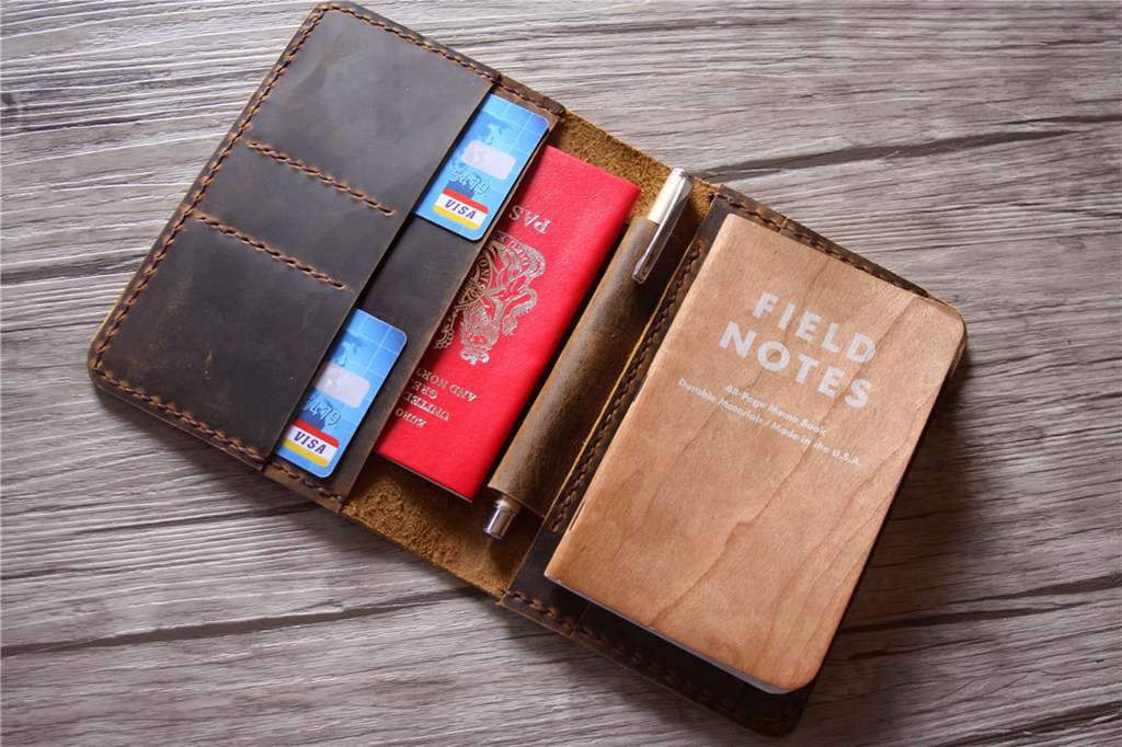 Personalized Leather Field Notes Cover Holder - Custom Name Engraved - Perfect for Journaling, Travel & Gifts - Durable & Stylish Notebook Accessory