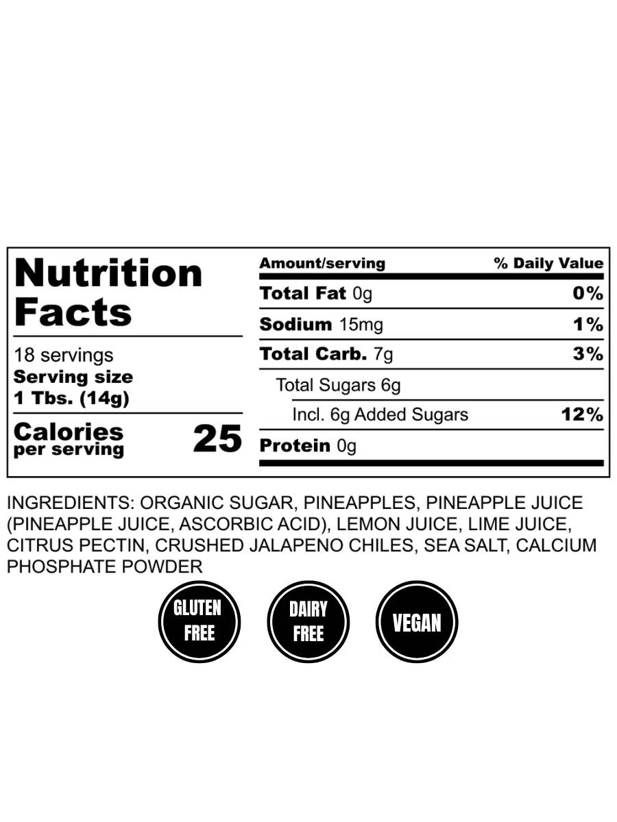 Tait Farm Foods Pineapple Jalapeño Jam - Sweet & Spicy Fruit Preserve for Toast, Cheese Pairing & BBQ Glazing