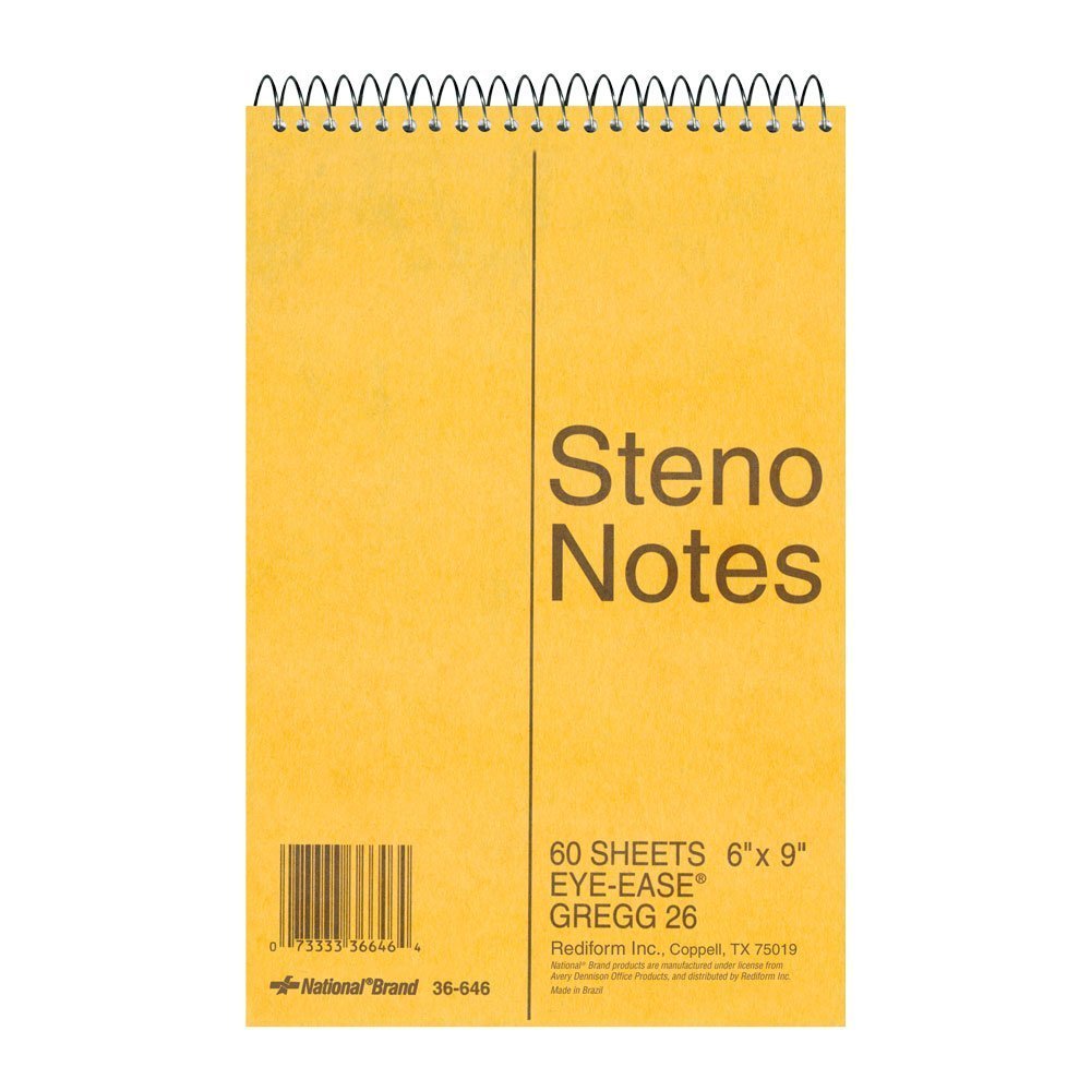 National Brand Brown Board Cover Steno Notebook - 6