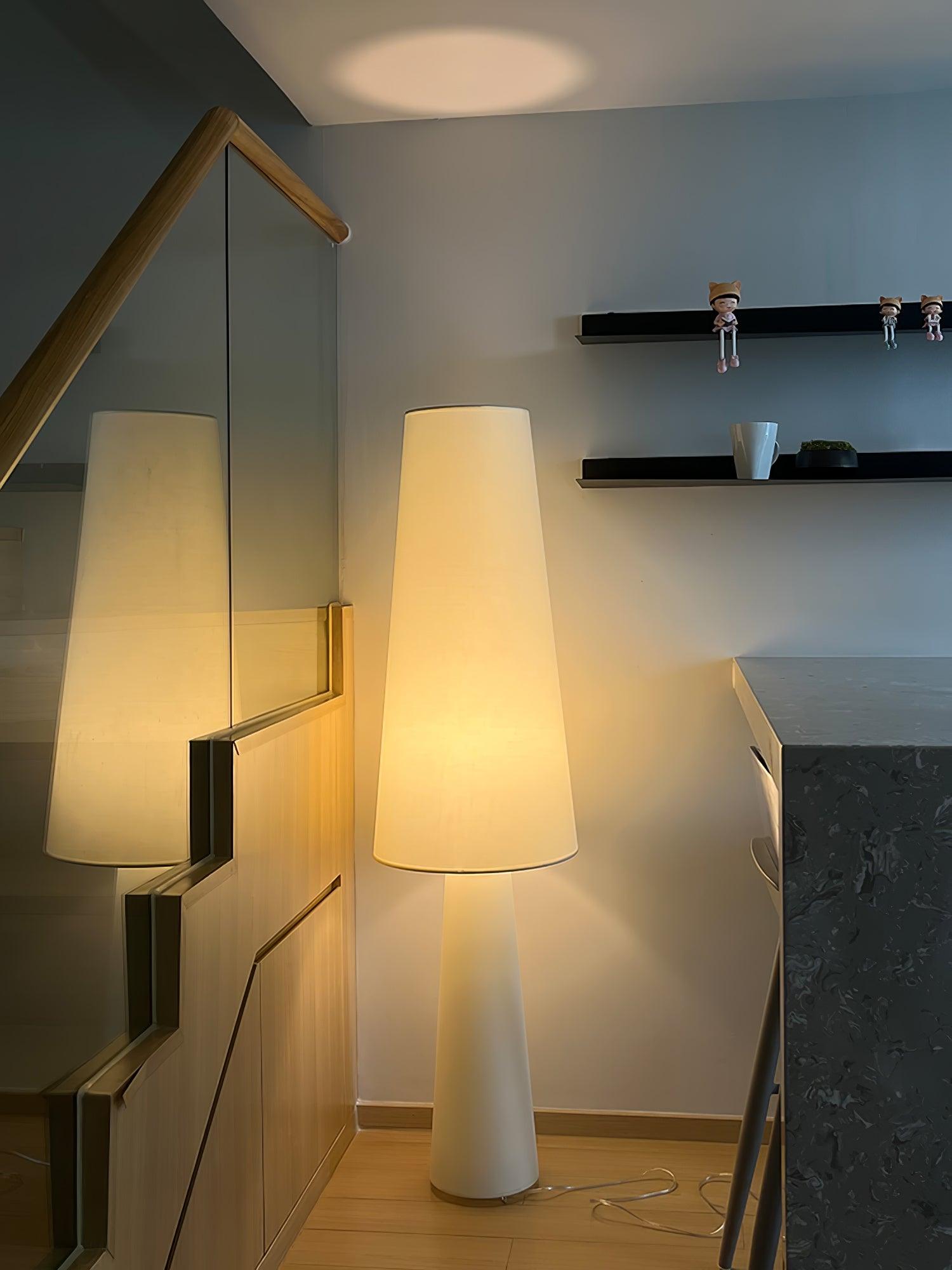 Modern Column Fabric Floor Lamp - Elegant Standing Light for Living Room, Bedroom & Office - Perfect for Reading, Relaxing & Ambient Lighting