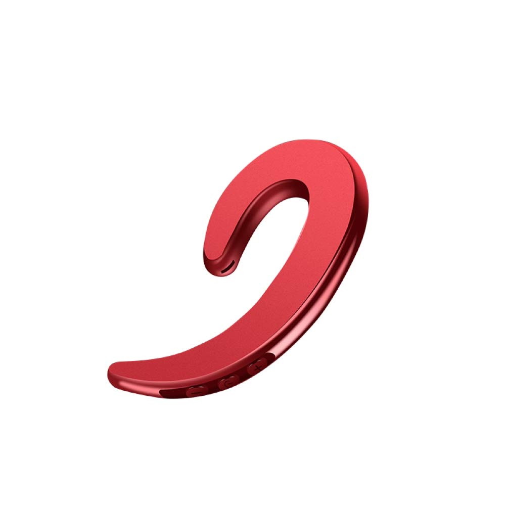 Y12 Wireless Bluetooth Bone Conduction Headphones with Mic - Open-Ear Sport Headset for Running, Cycling, Driving & Workouts (Red) - Sweatproof & Comfortable Earhook Design for All-Day Use