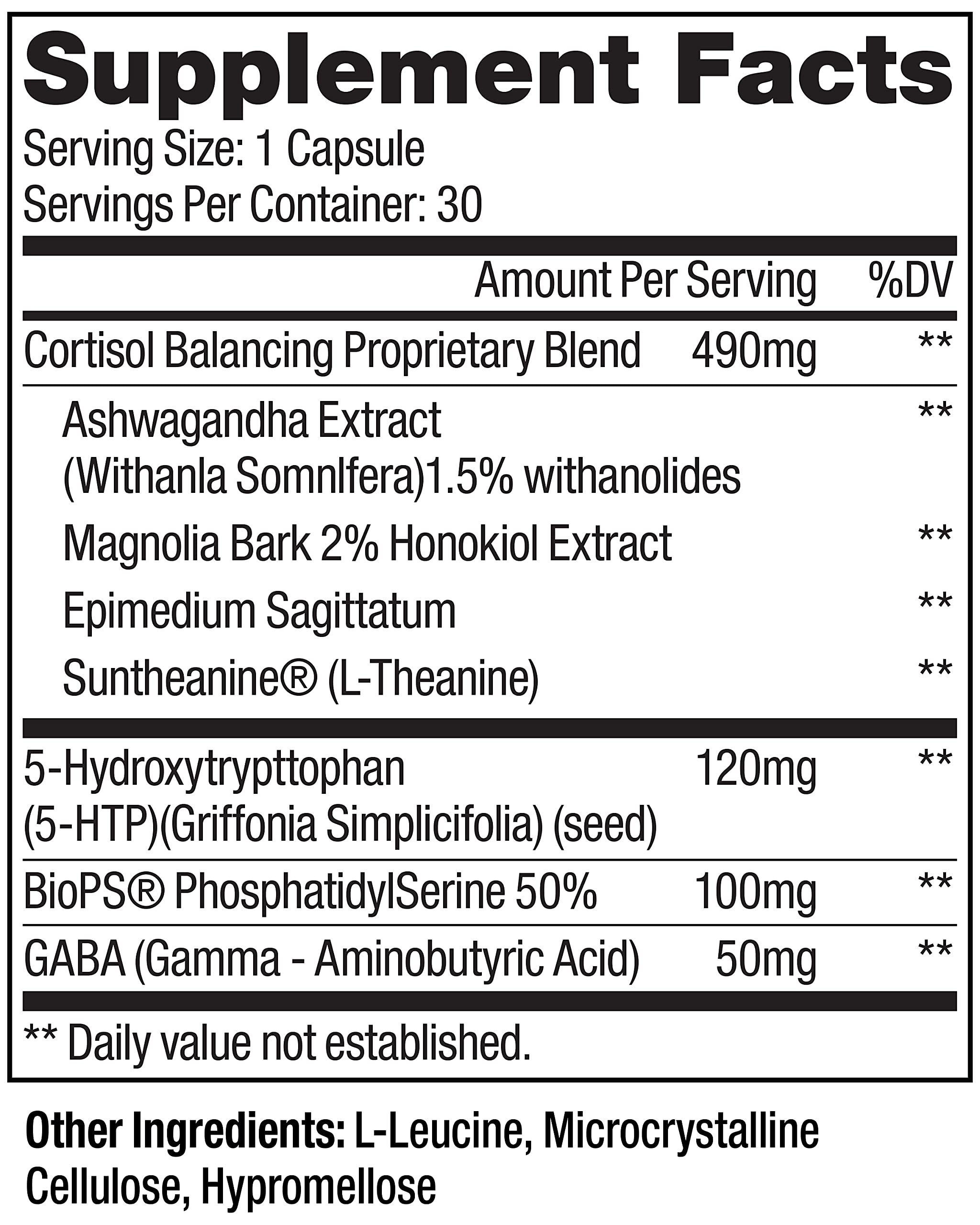 Dr. Nigma Cortisol Balancer Supplement - Stress Relief, Better Sleep & Mood Support with Adaptogens & Ashwagandha | Gluten Free Vegan Capsules (30 Count) | Supports Relaxation, Work-Life Balance & Daily Stress Management