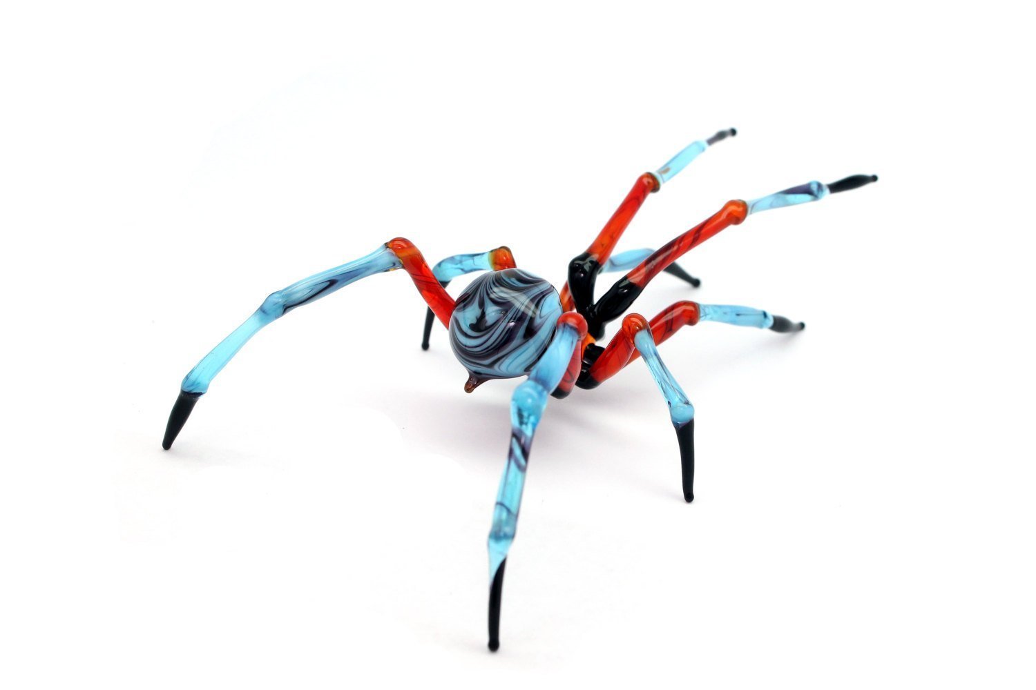 Hand-Blown Glass Spider Figurine - Realistic Glass Insect Collectible for Halloween Decor, Home Display, and Gift Giving