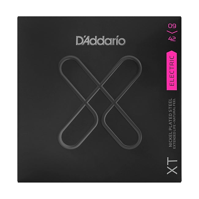 D'Addario XT Coated Electric Guitar Strings .009-.042 Light Gauge - Long-Lasting Tone & Playability for Rock, Blues & Studio Recording