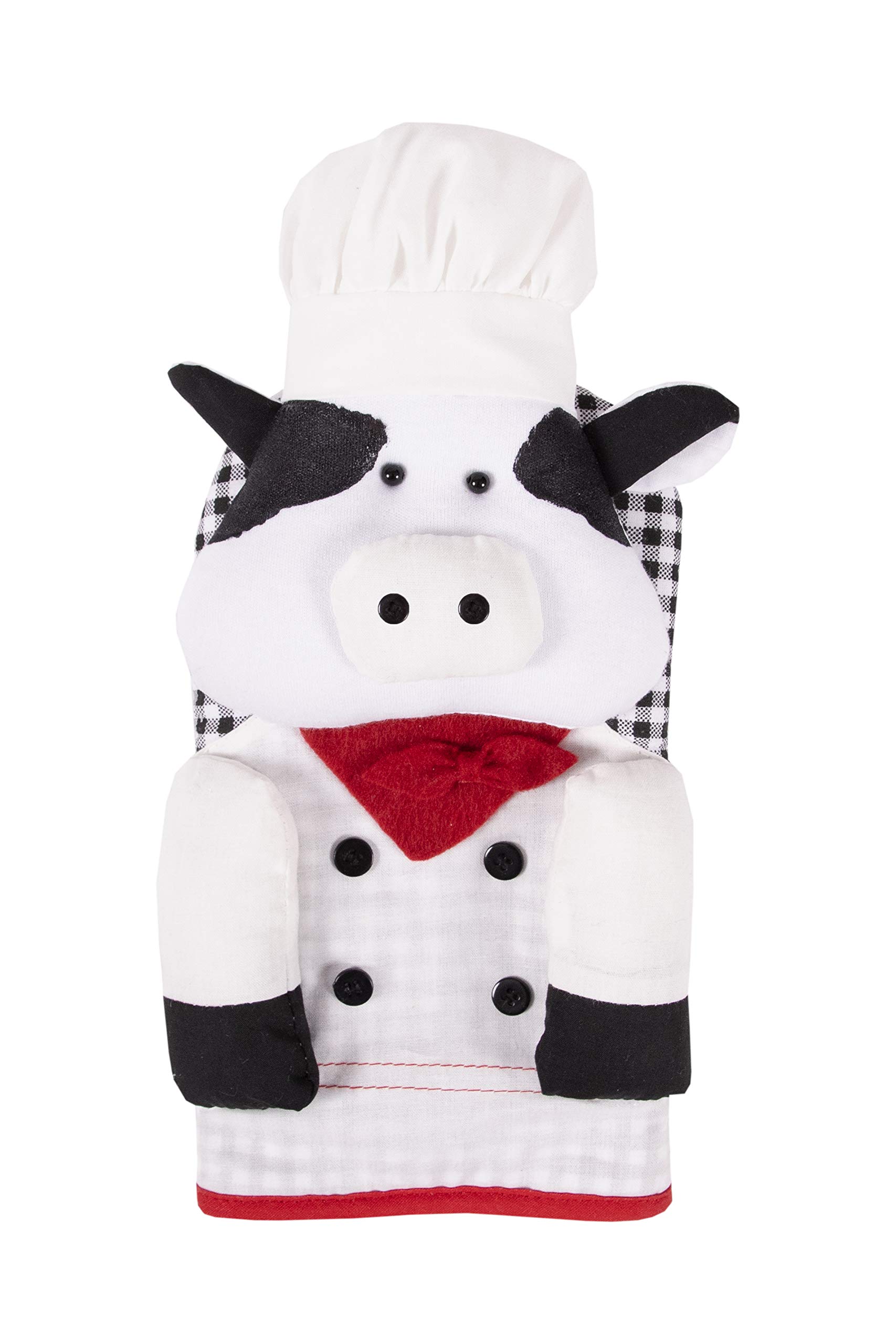 Ritz Kitchen Friends Novelty Cotton Oven Mitt - Heat Resistant Cooking Glove for Baking & Grilling - Funny Chef Cow Design - Perfect Housewarming Gift for Women & Men (6